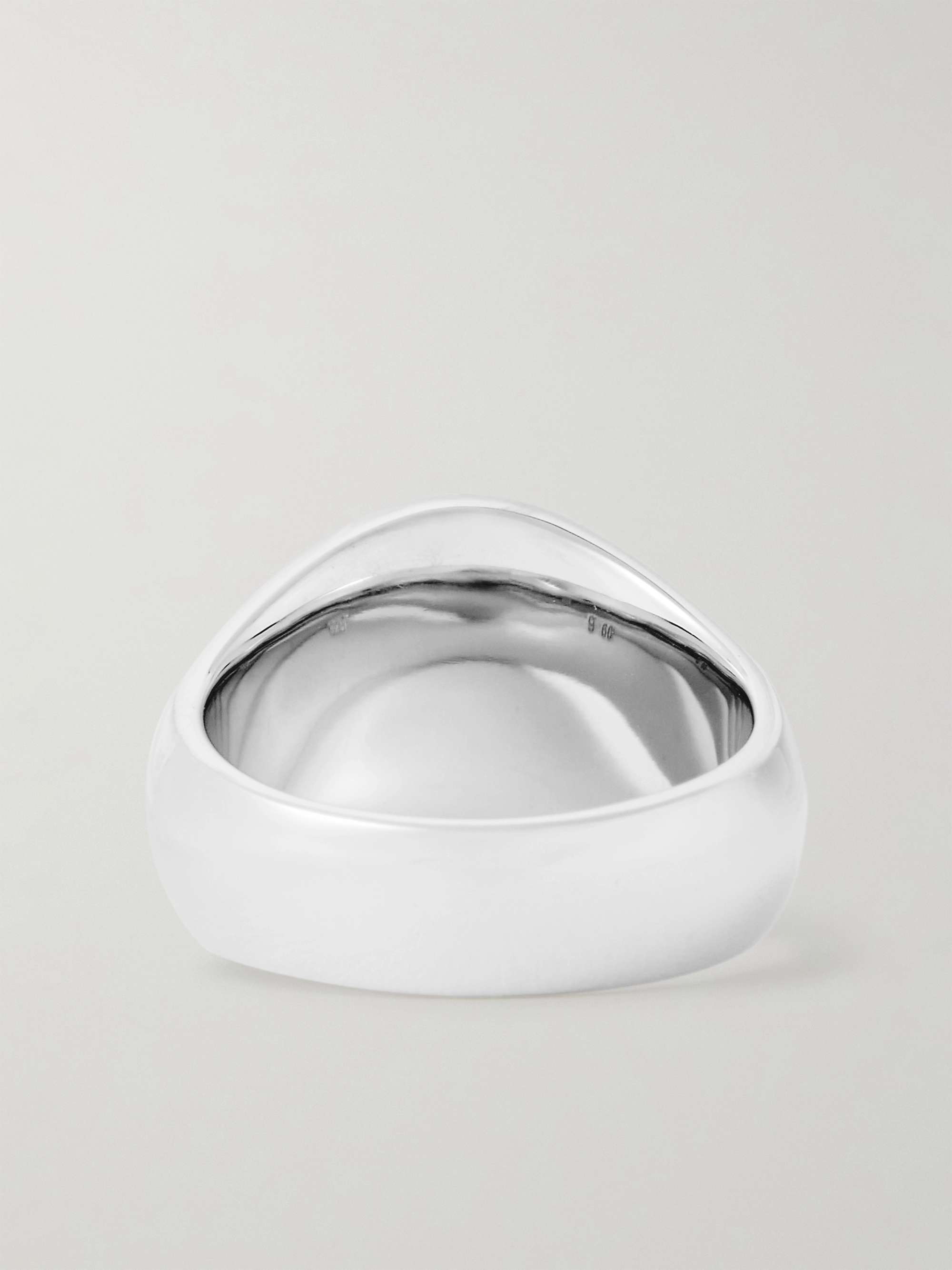 TOM WOOD Mini Rhodium-Plated Signet Ring