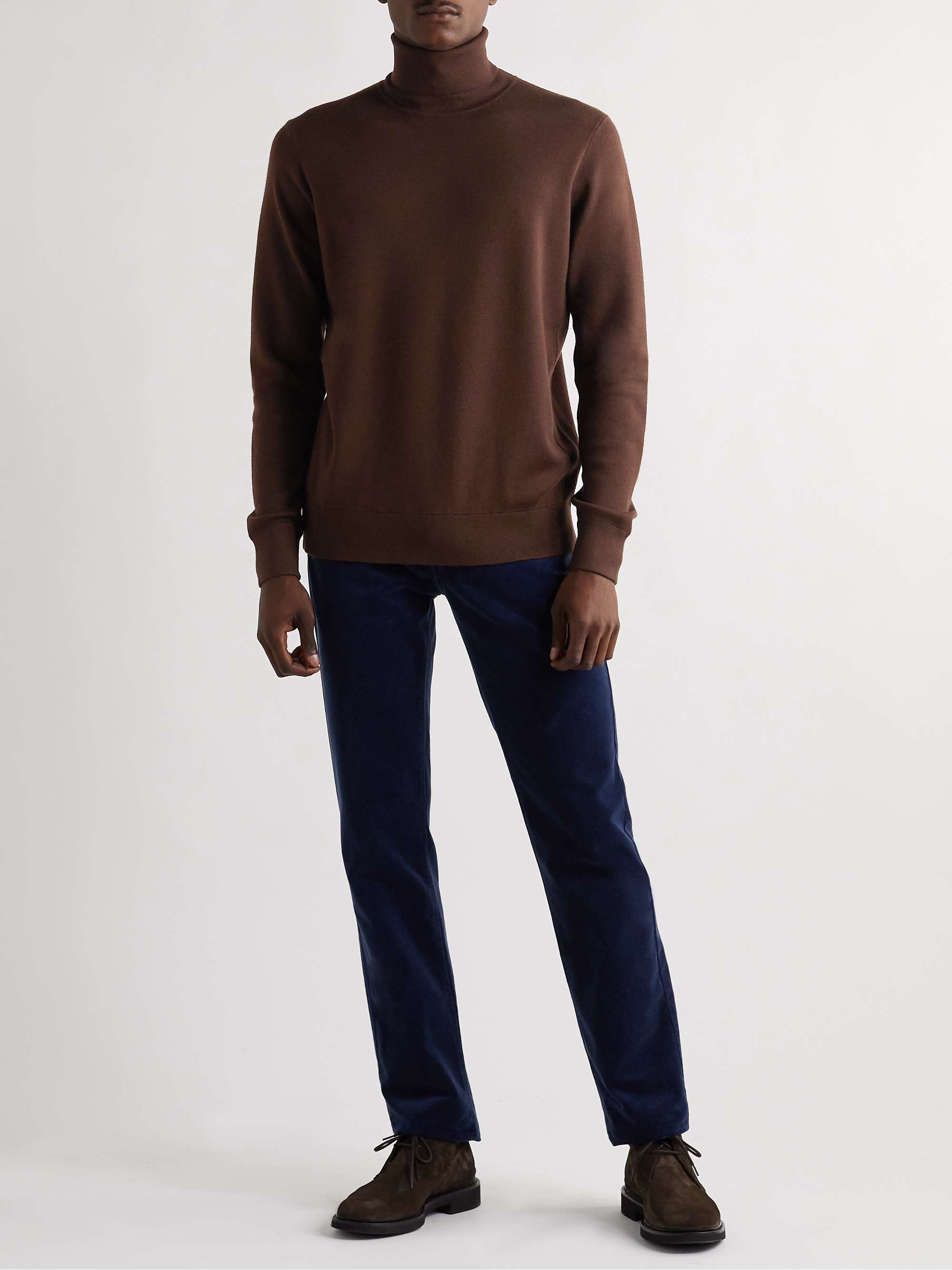 LORO PIANA Dolcevita Slim-Fit Cashmere, Virgin Wool and Silk-Blend Rollneck Sweater