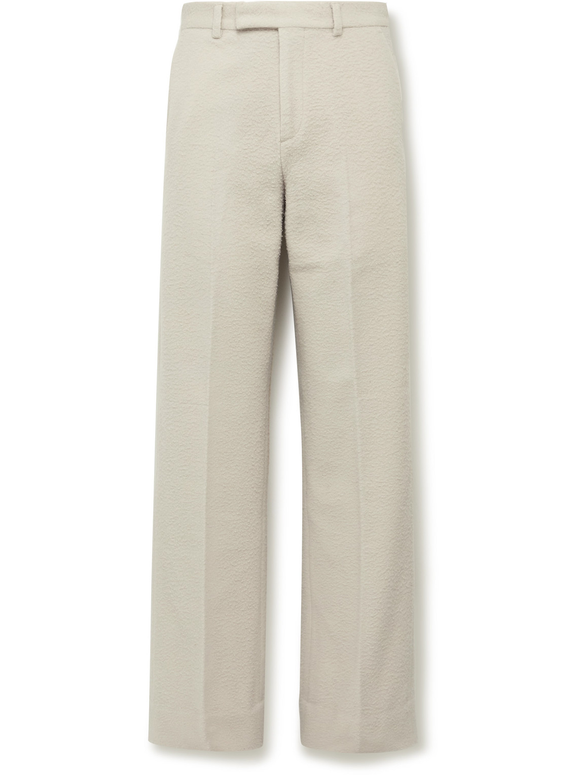 Amiri Wide-leg Boiled Wool-blend Suit Trousers In Neutrals