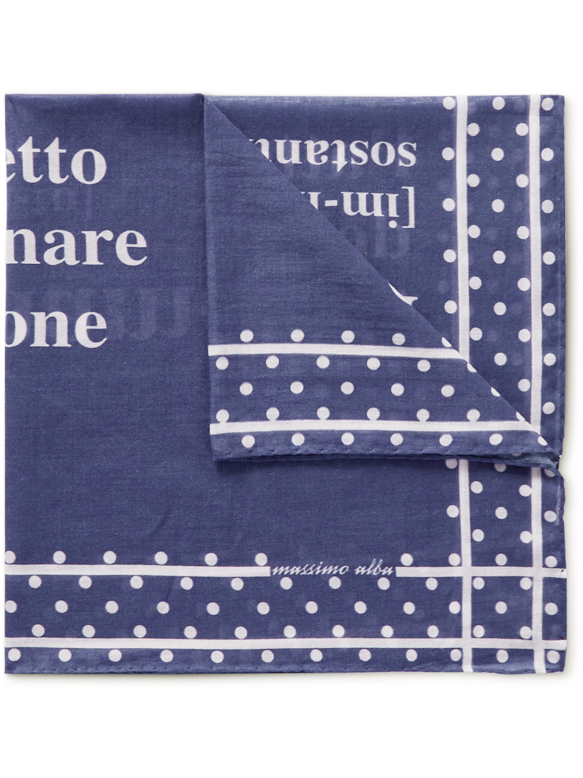 Massimo Alba Printed Cotton-voile Pocket Square In Blue