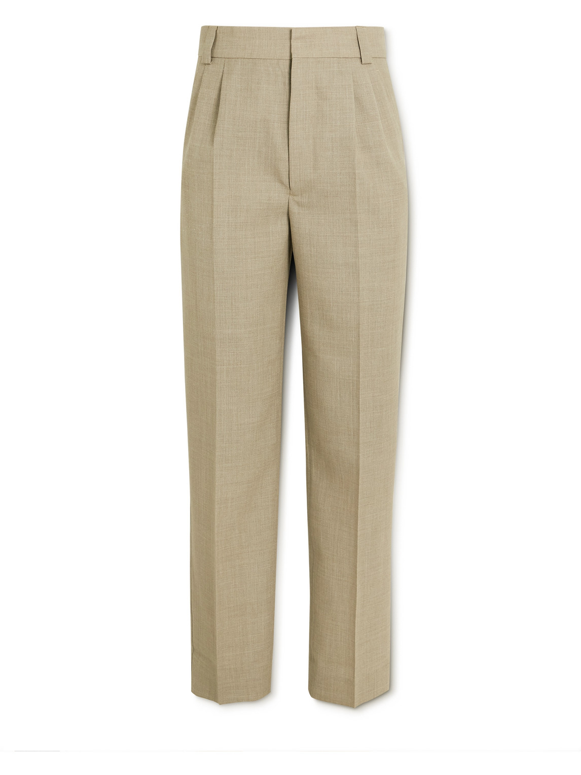 Tapered Pleated Wool-Twill Trousers