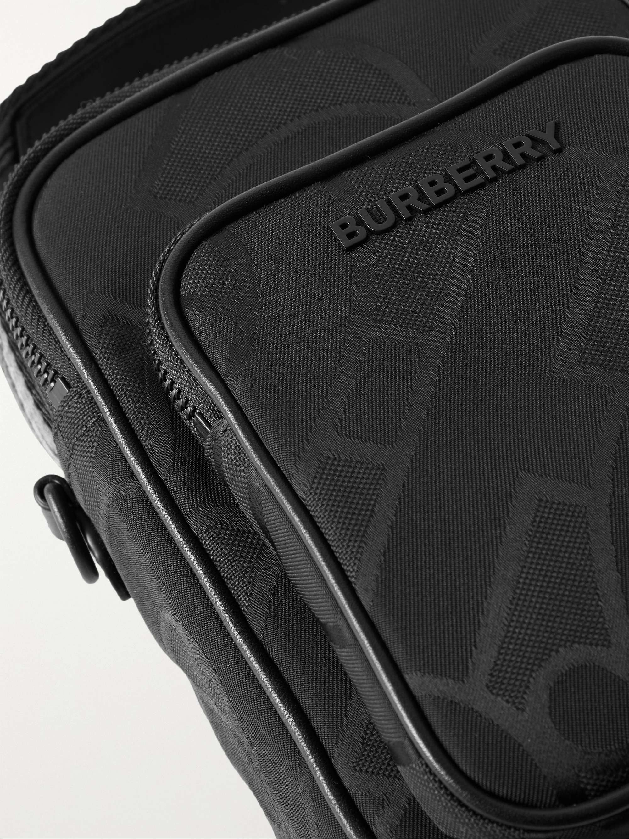 BURBERRY Leather-Trimmed Recycled Logo-Jacquard Messenger Bag