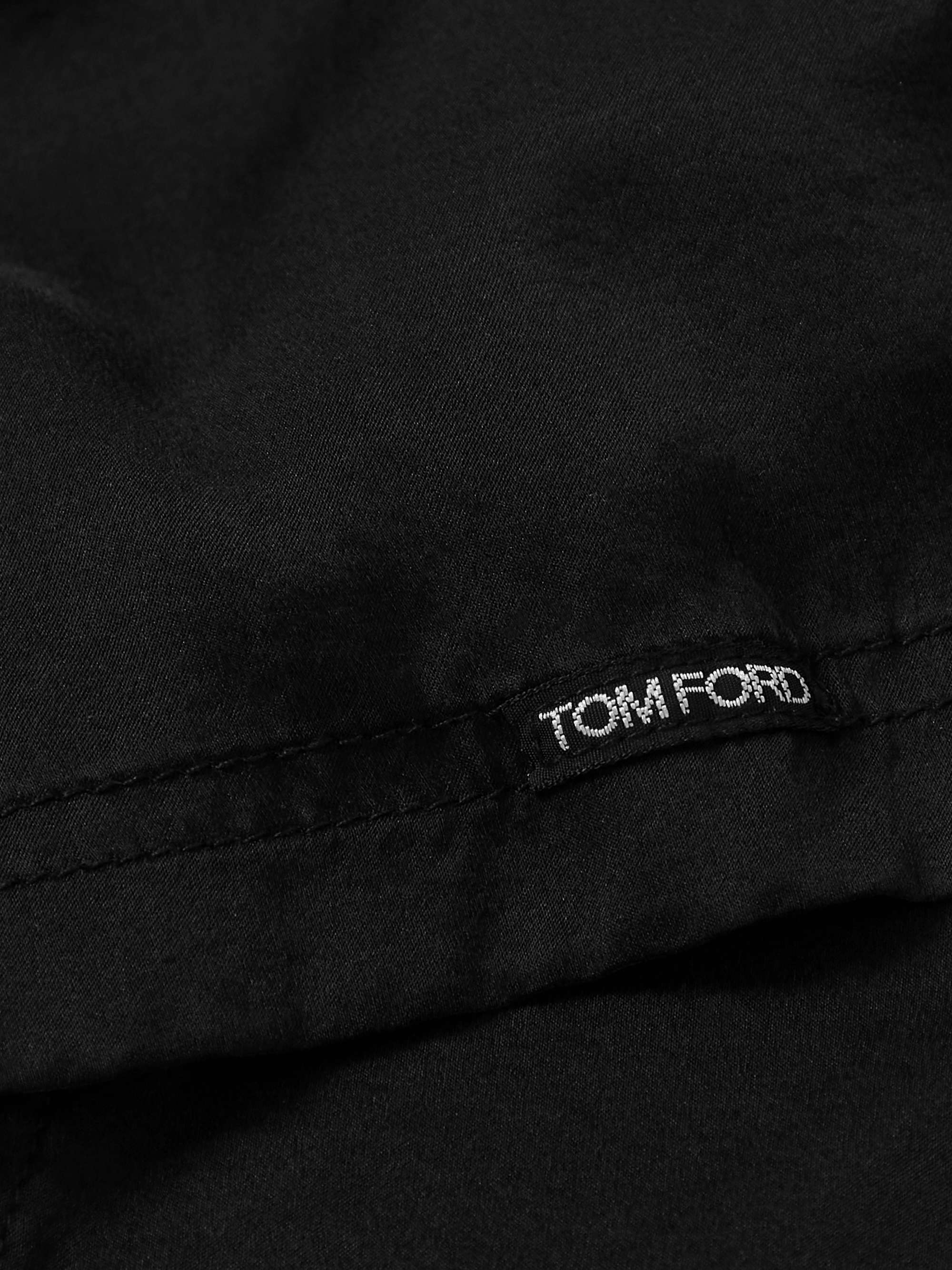TOM FORD Stretch-Silk Satin Henley Pyjama Top