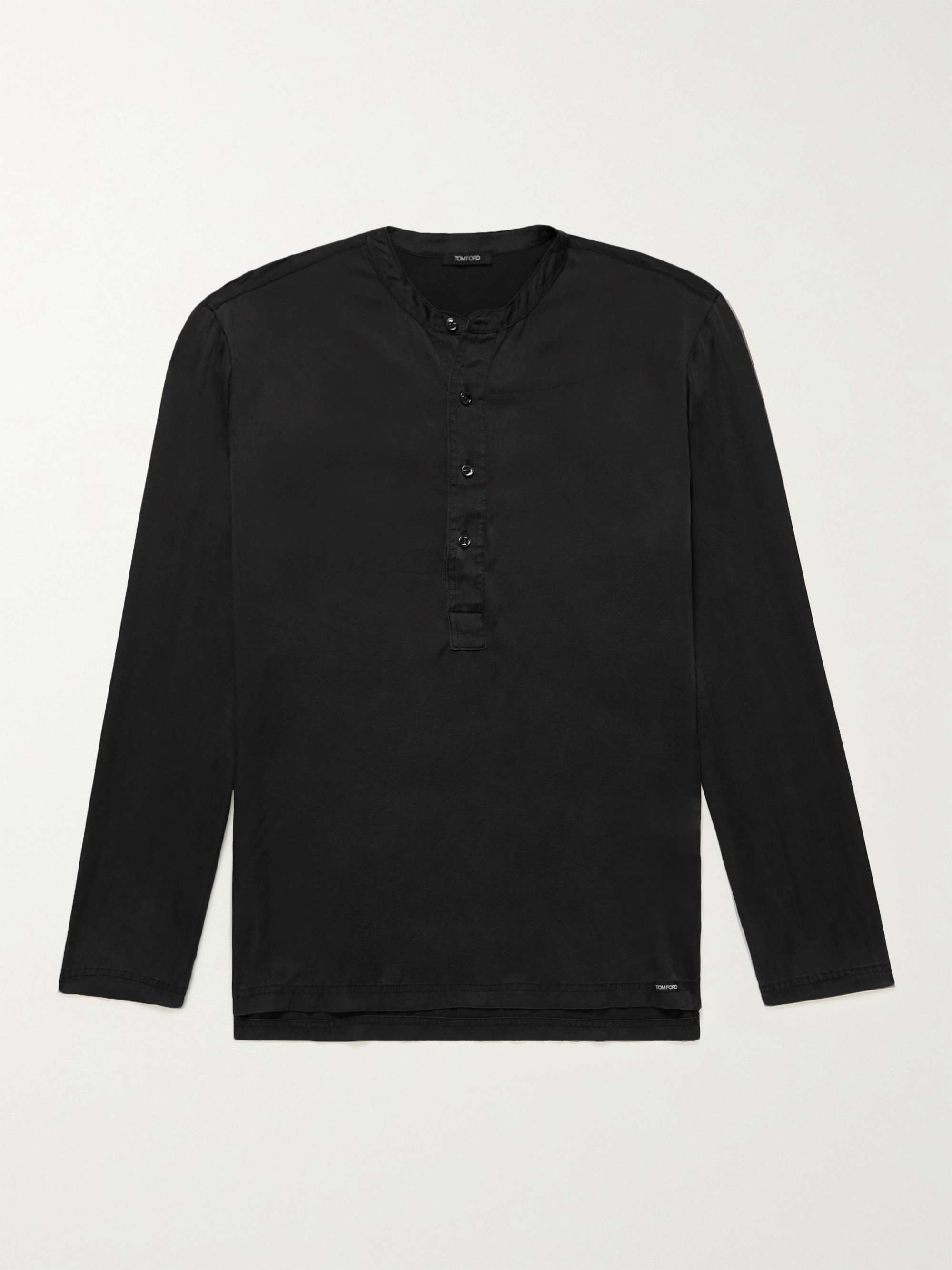 Black Stretch-Silk Satin Henley Pyjama Top | TOM FORD | MR PORTER