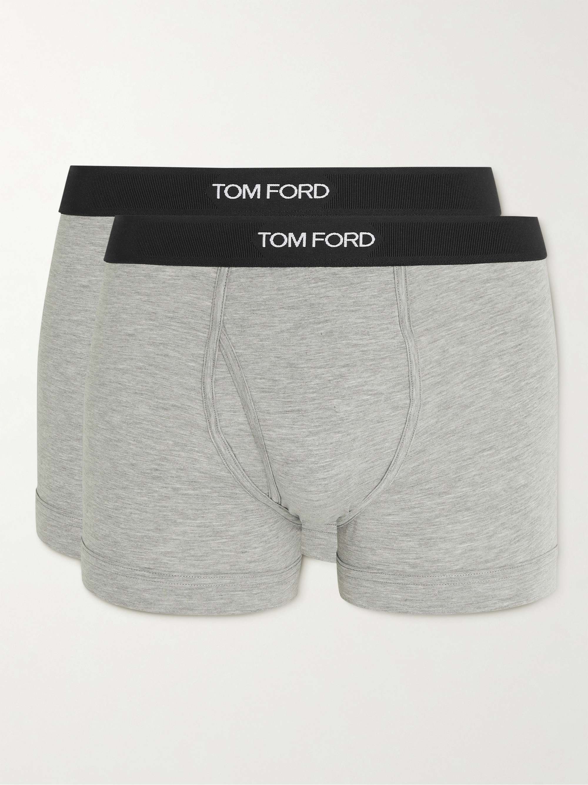 for Men Mens Clothing Underwear Boxers briefs Grey Save 9% Tom Ford Cotton Two-pack Logo Waistband Briefs in Grey 