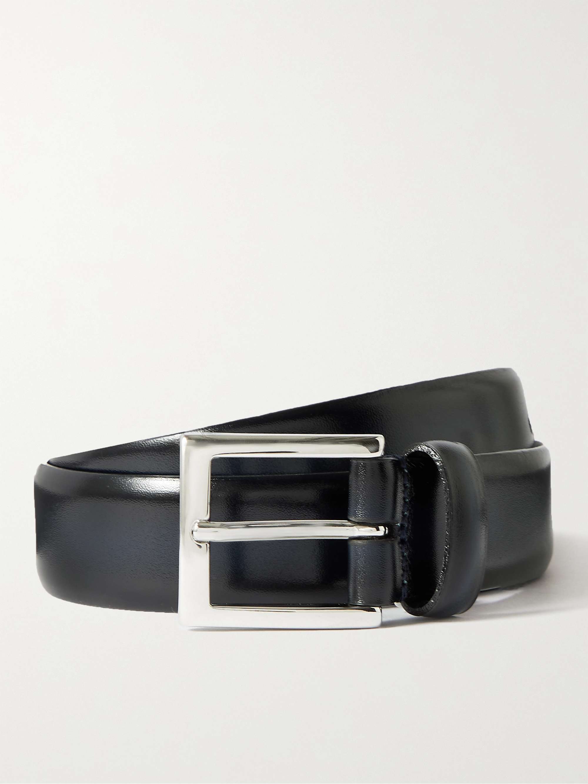 ANDERSON'S 3cm Burnished-Leather Belt