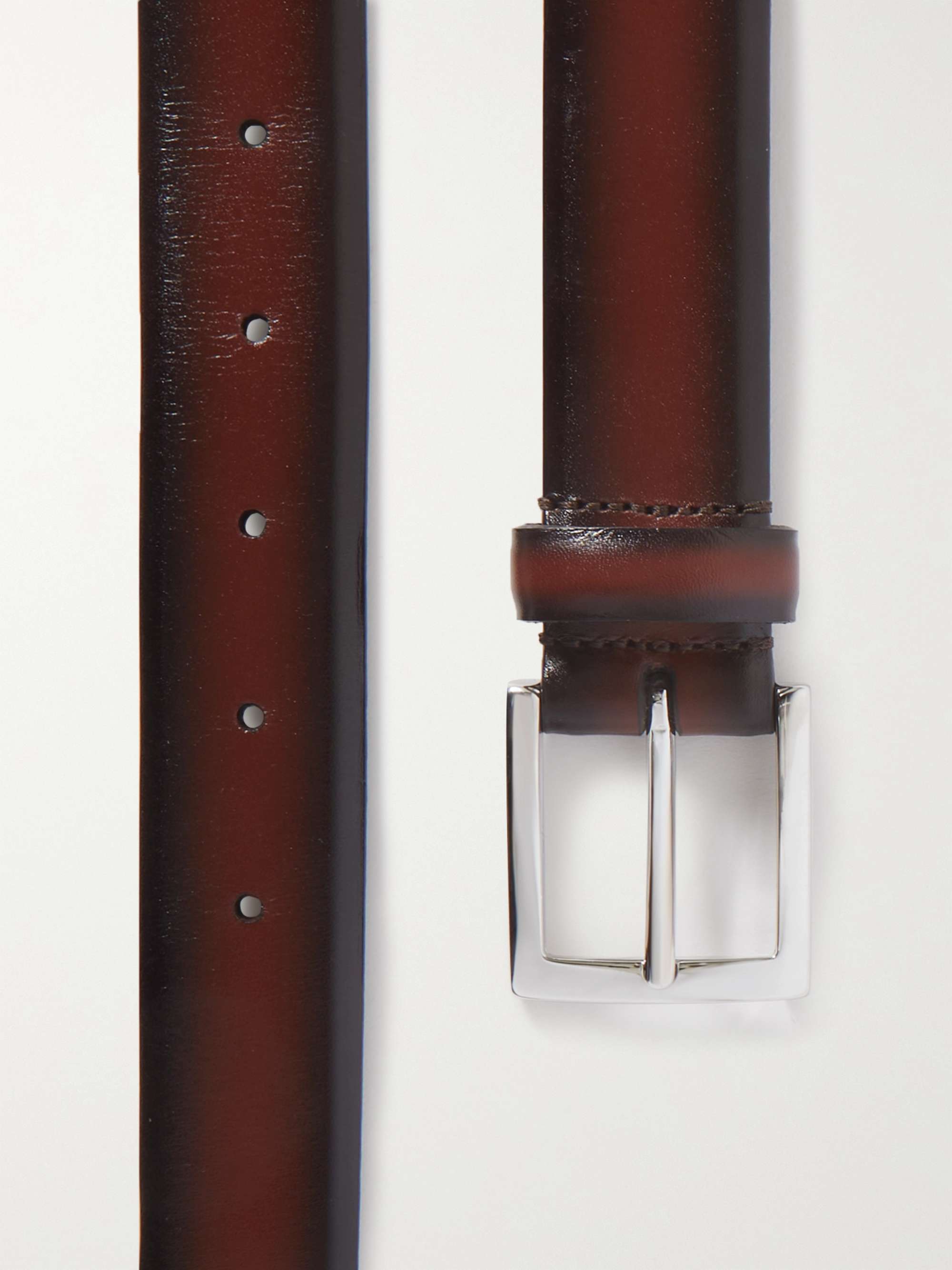 ANDERSON'S 3cm Burnished-Leather Belt