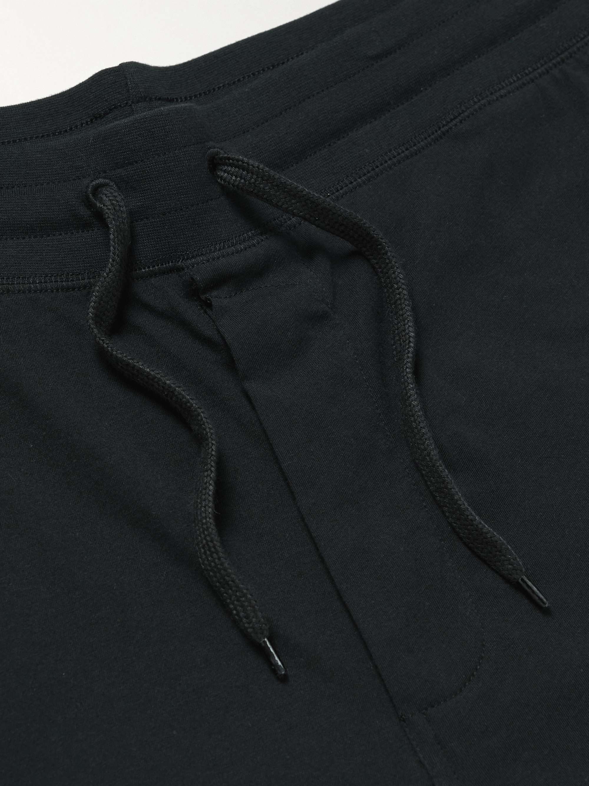 PAUL SMITH Wide-Leg Webbing-Trimmed Cotton-Jersey Drawstring Shorts