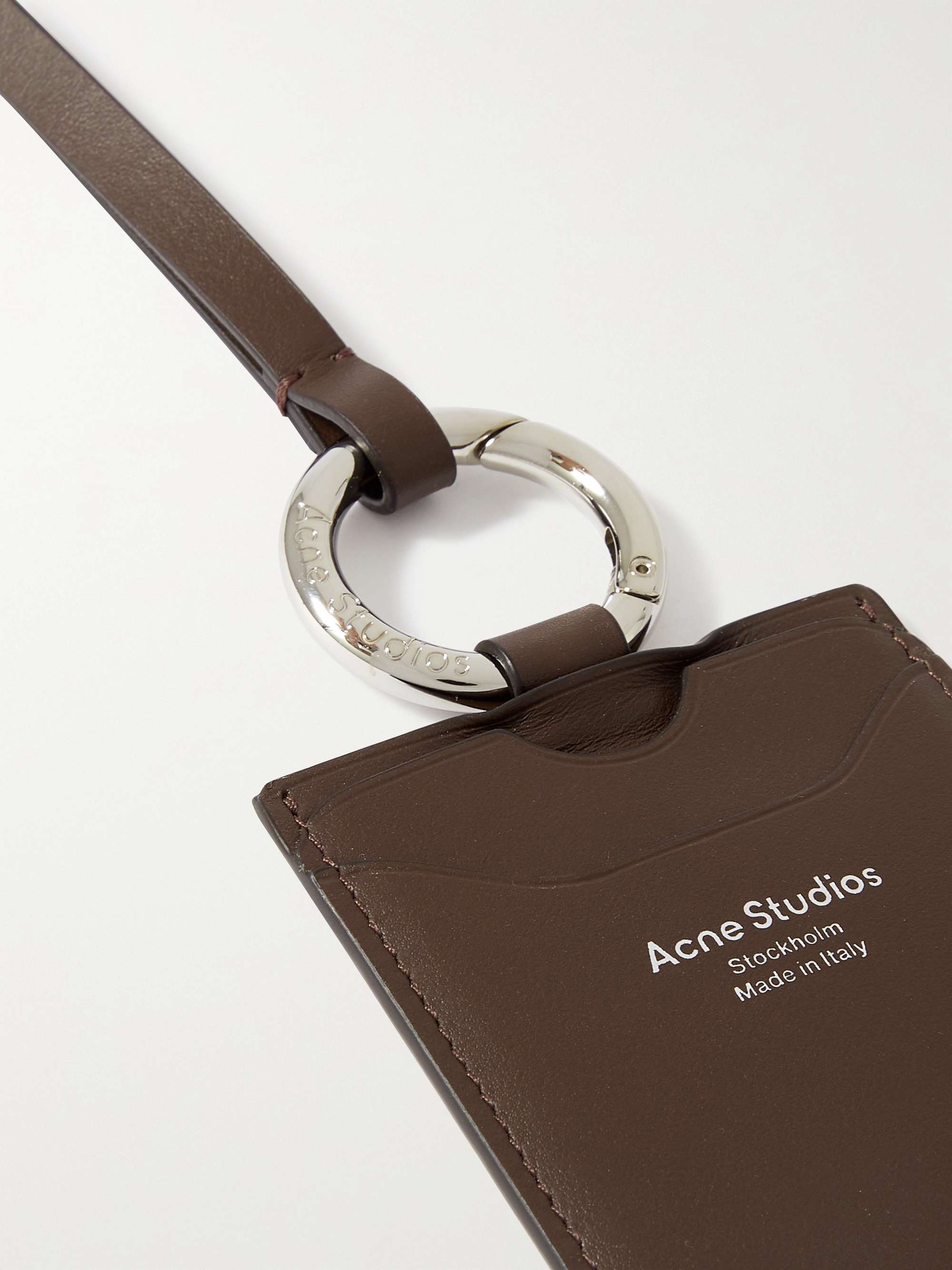 ACNE STUDIOS Logo-Print Leather Cardholder Lanyard