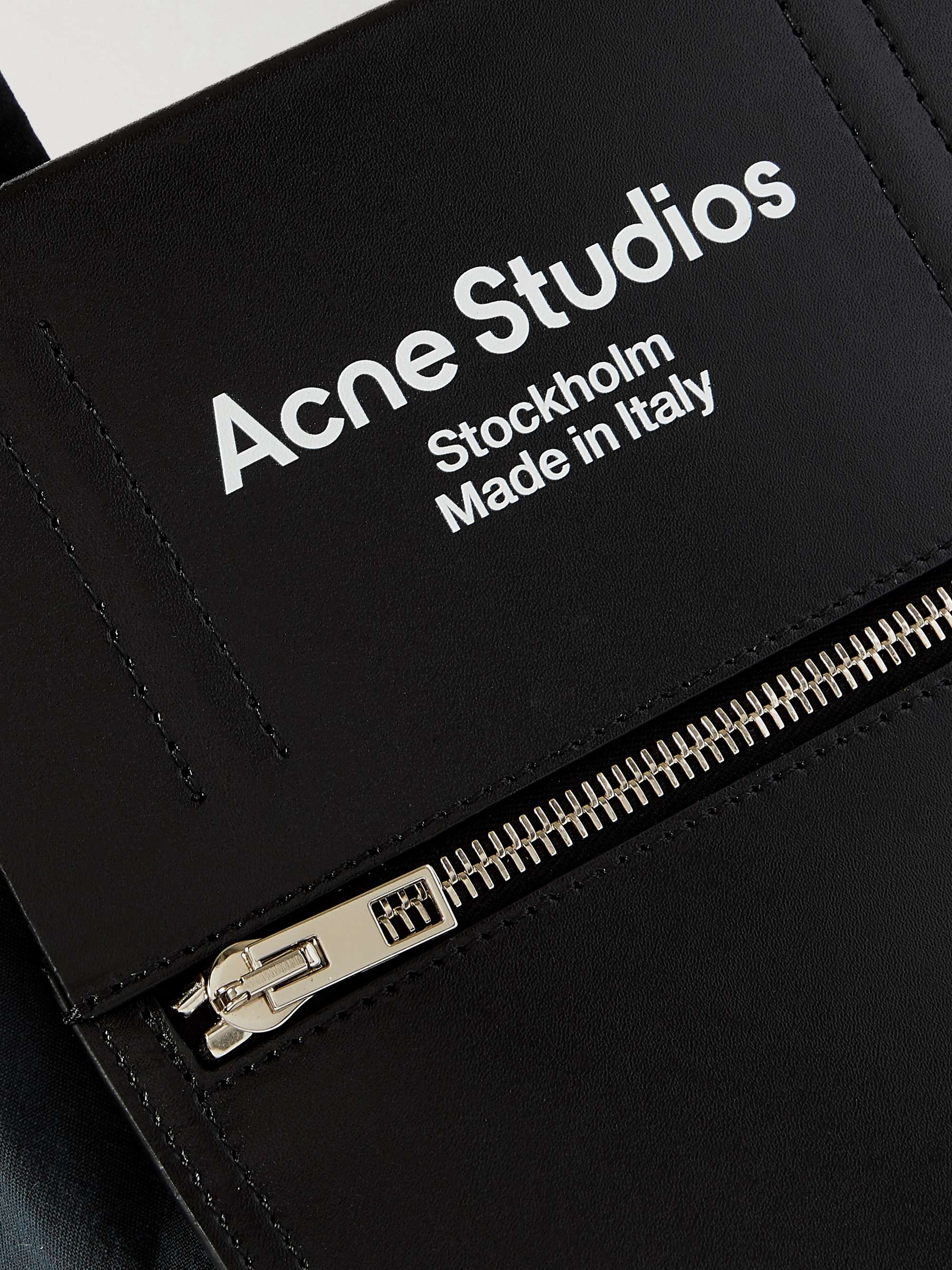 ACNE STUDIOS Baker Out Mini Logo-Print Leather and Nylon Tote Bag