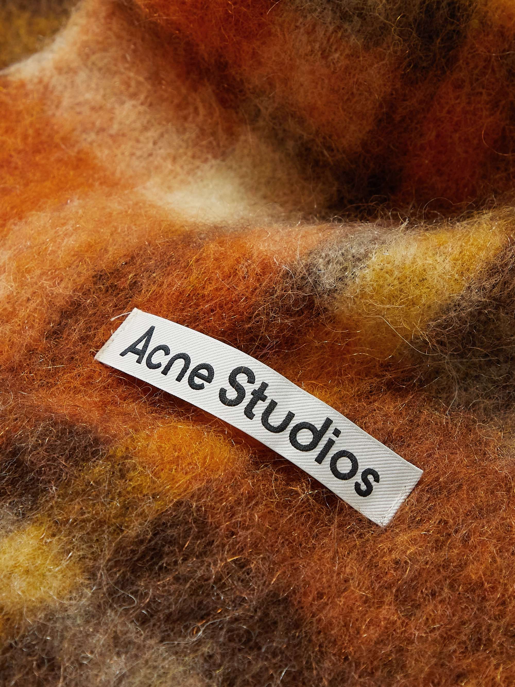 ACNE STUDIOS Checked Textured-Knit Scarf