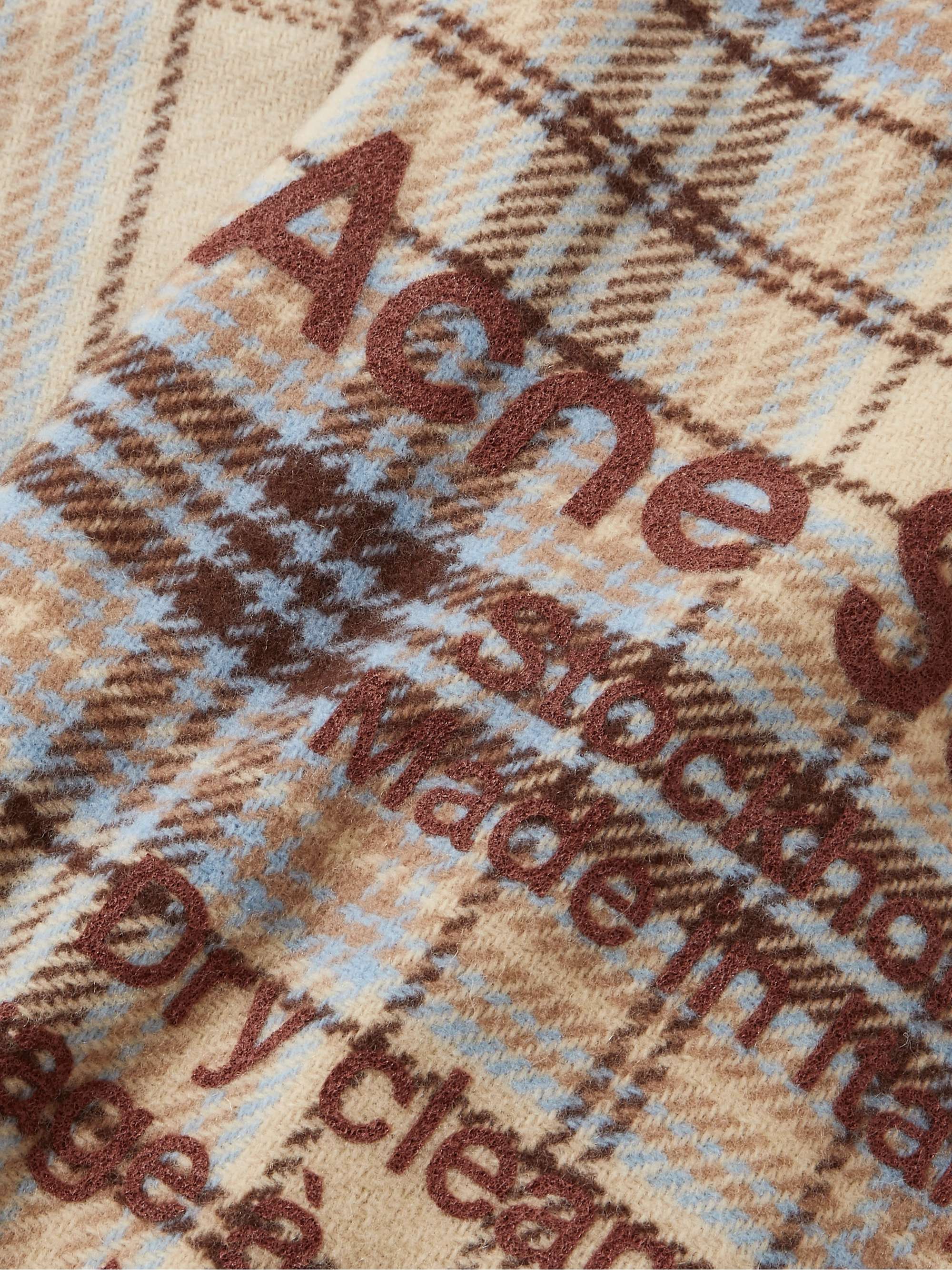 ACNE STUDIOS Logo-Print Checked Wool Scarf