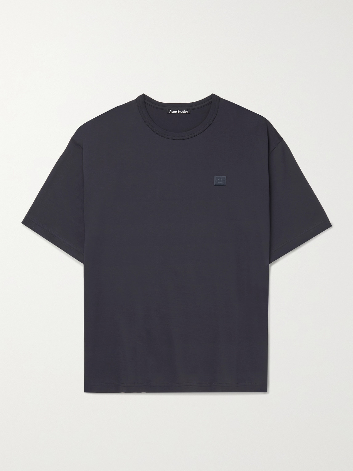 Acne Studios Exford Oversized Logo-appliquéd Cotton-jersey T-shirt In Blue