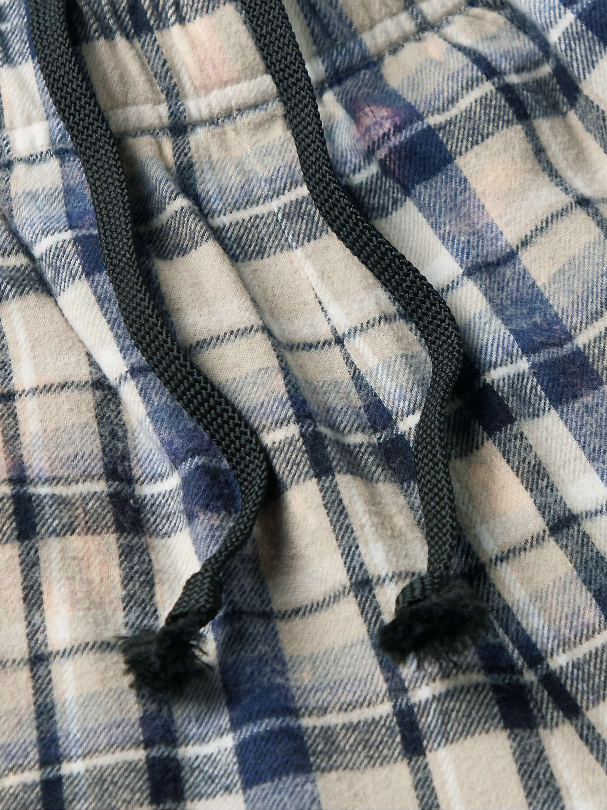 ACNE STUDIOS Logo-Appliquéd Bleached Checked Cotton-Flannel Shorts