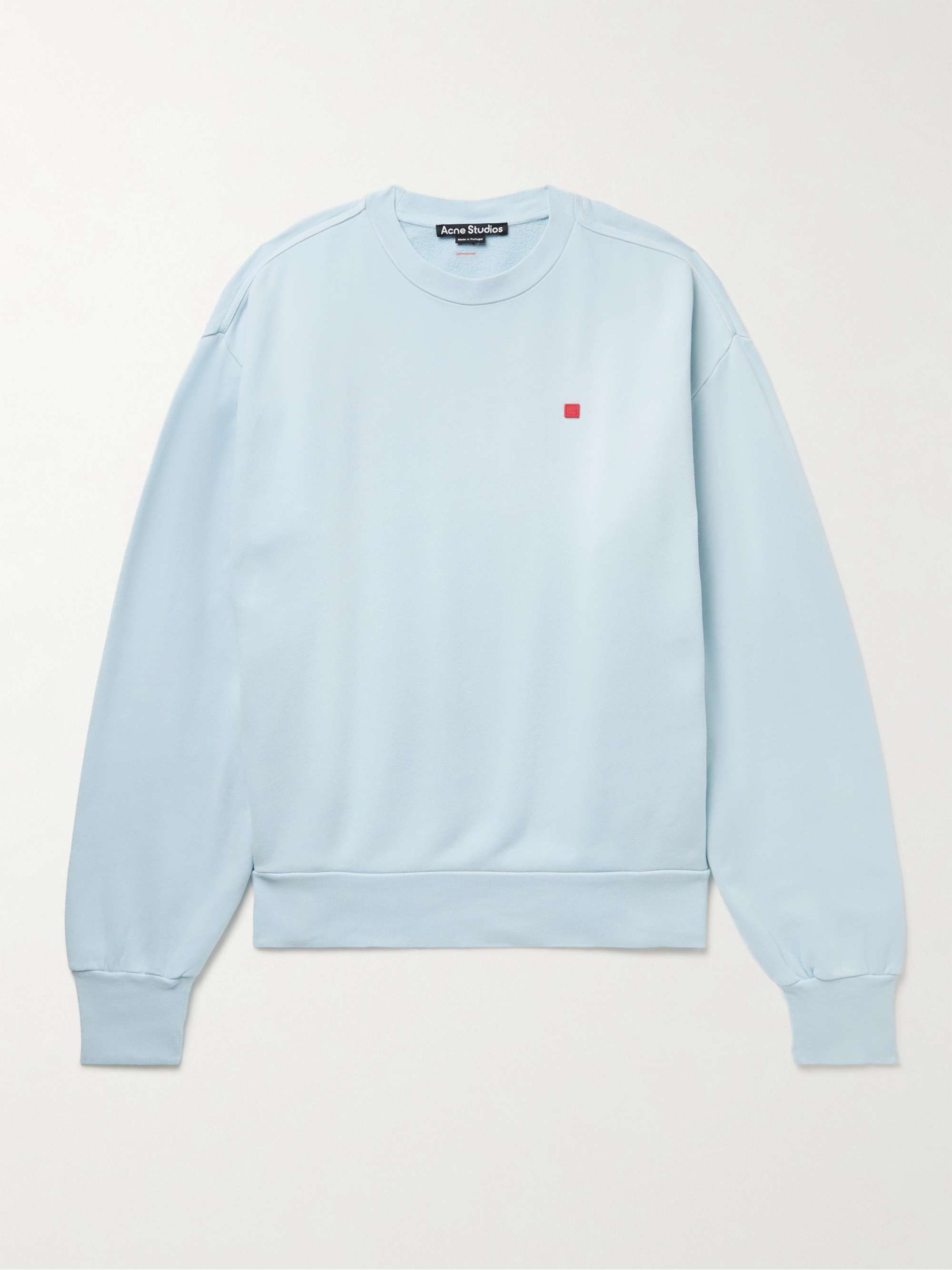 Light blue Fiah Logo-Appliquéd Cotton-Jersey Sweatshirt | ACNE 