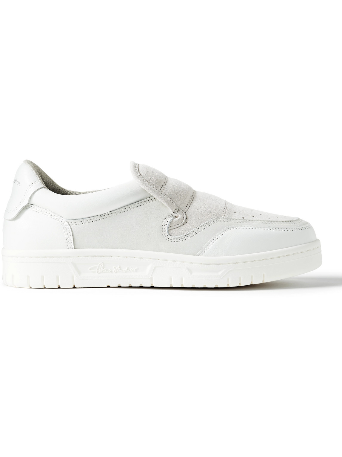 Acne Studios Buller Suede And Leather Slip-on Sneakers In White