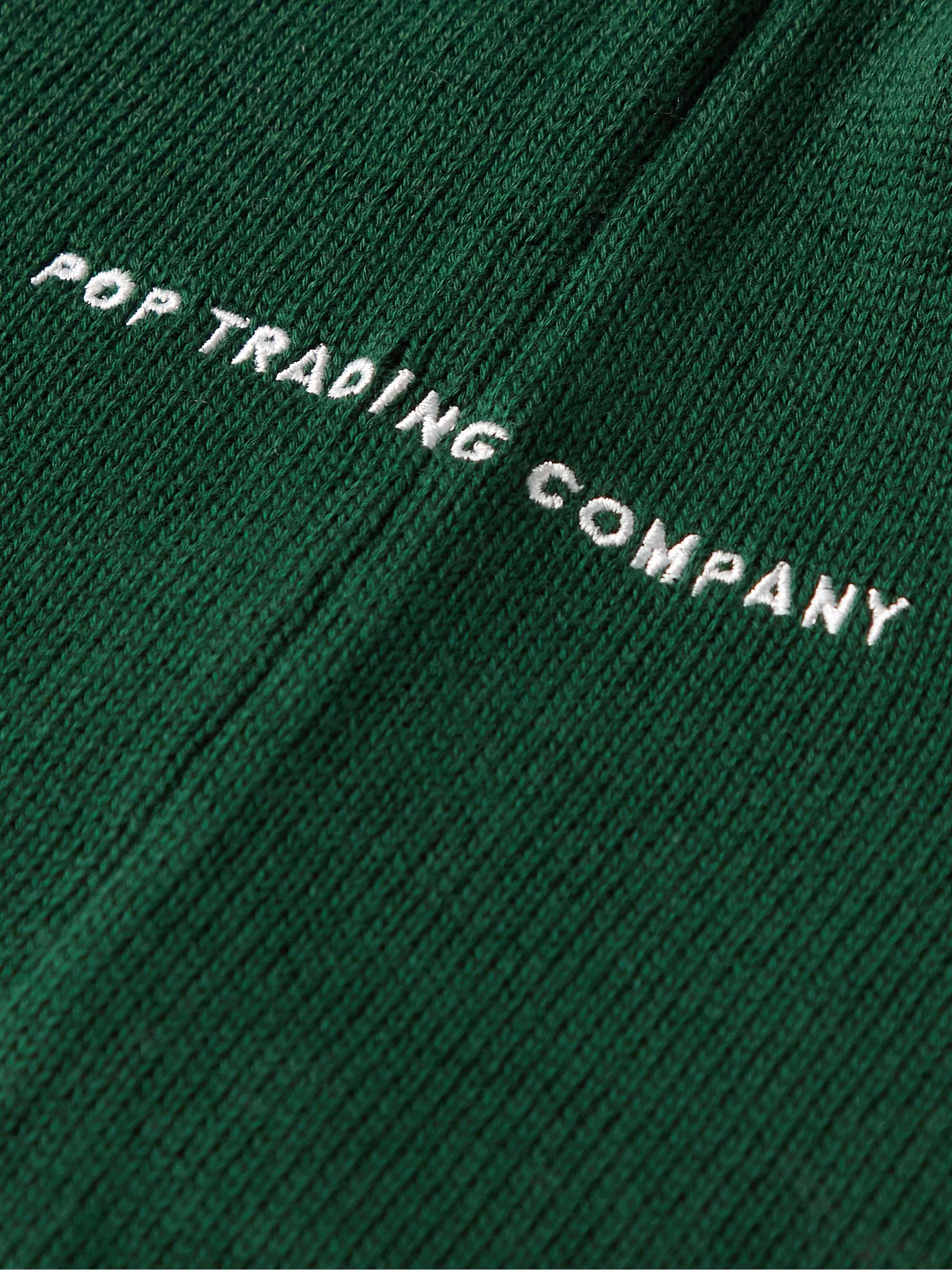 POP TRADING COMPANY Arch Logo-Appliquéd Ribbed Cotton Sweater