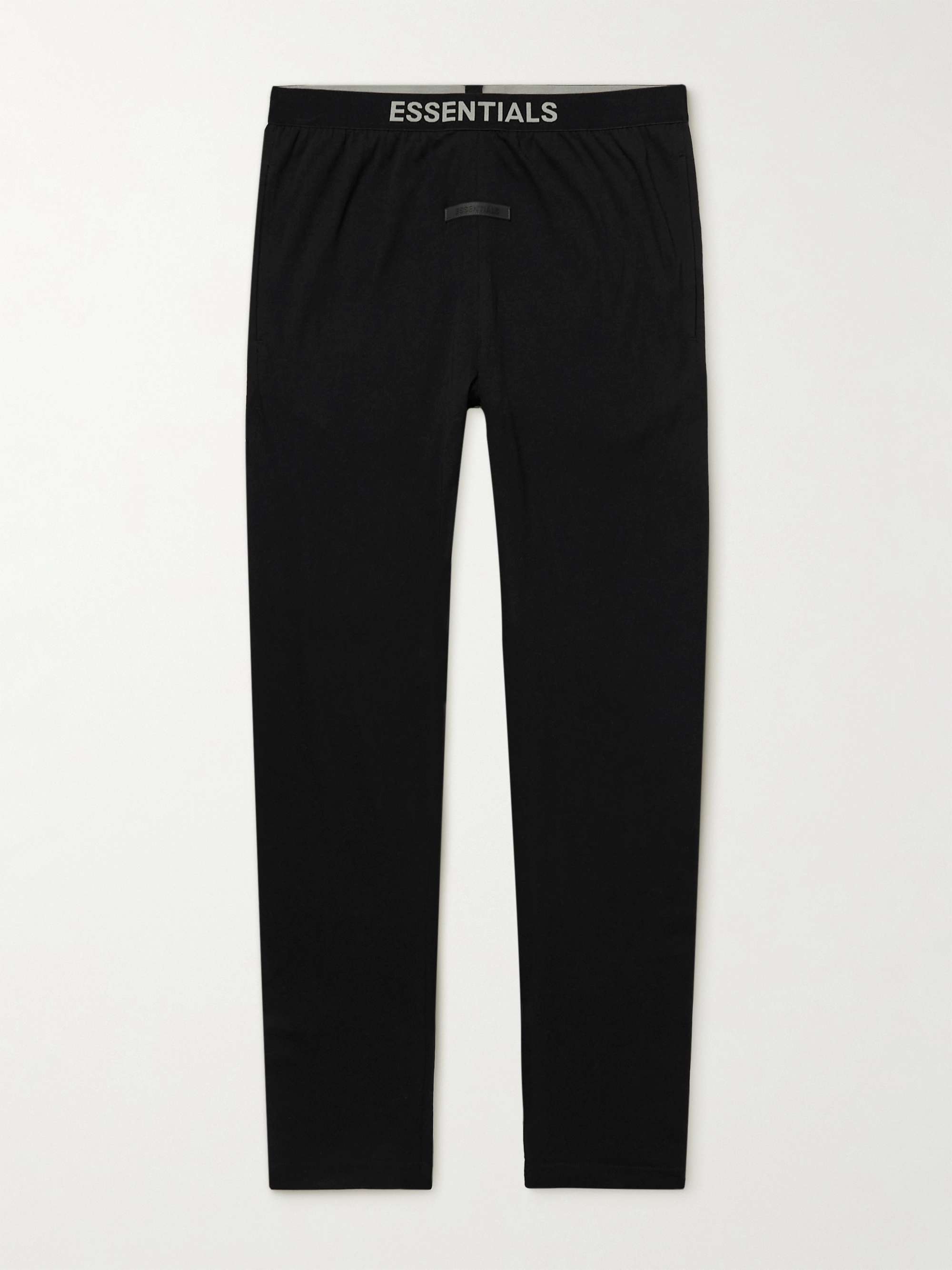 피어오브갓 에센셜 스웻팬츠 FEAR OF GOD ESSENTIALS Slim-Fit Tapered Cotton-Blend Jersey Sweatpants,Black