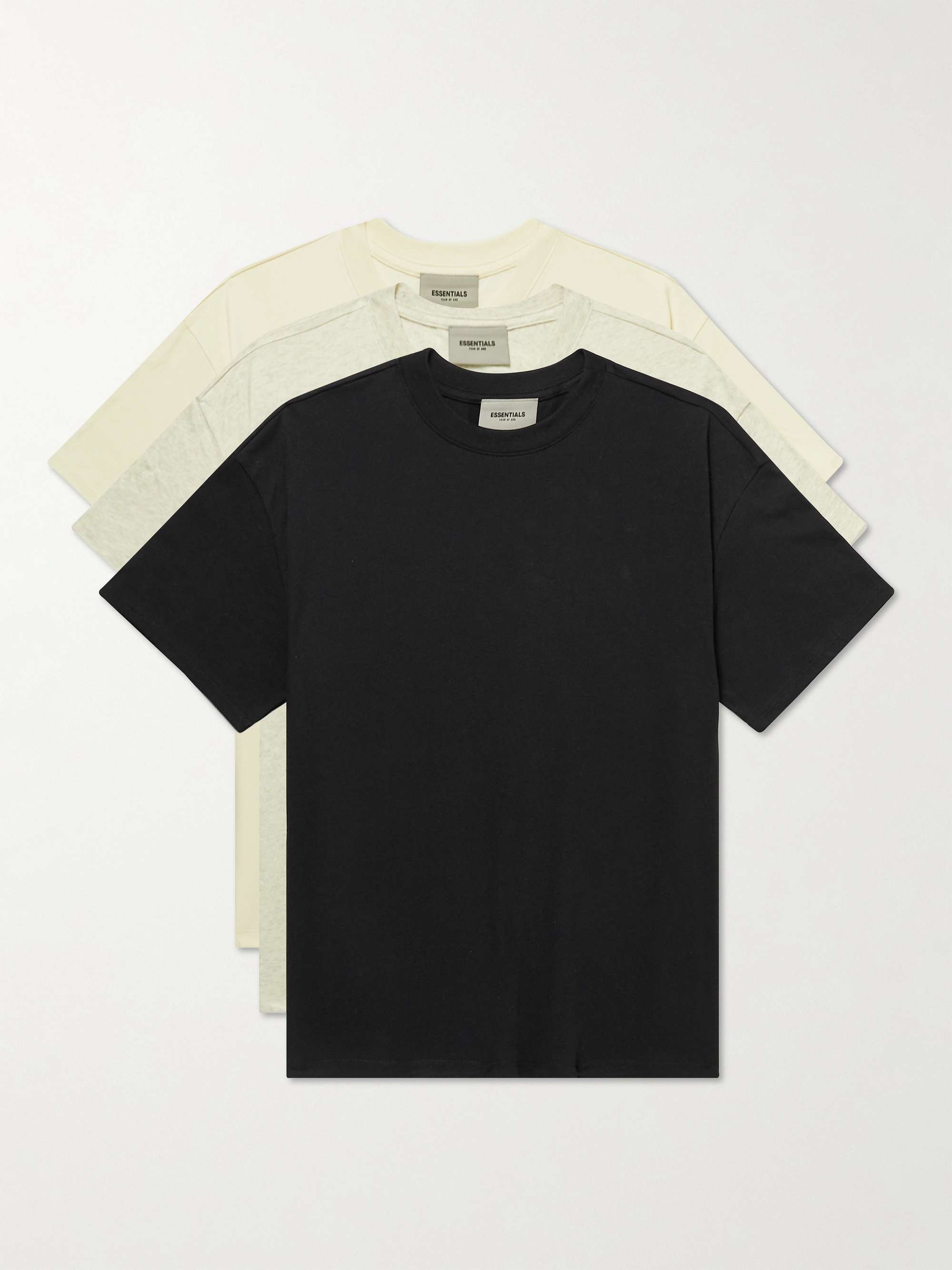 피어오브갓 에센셜 티셔츠 FEAR OF GOD ESSENTIALS Three-Pack Cotton-Blend Jersey T-Shirts,Multi