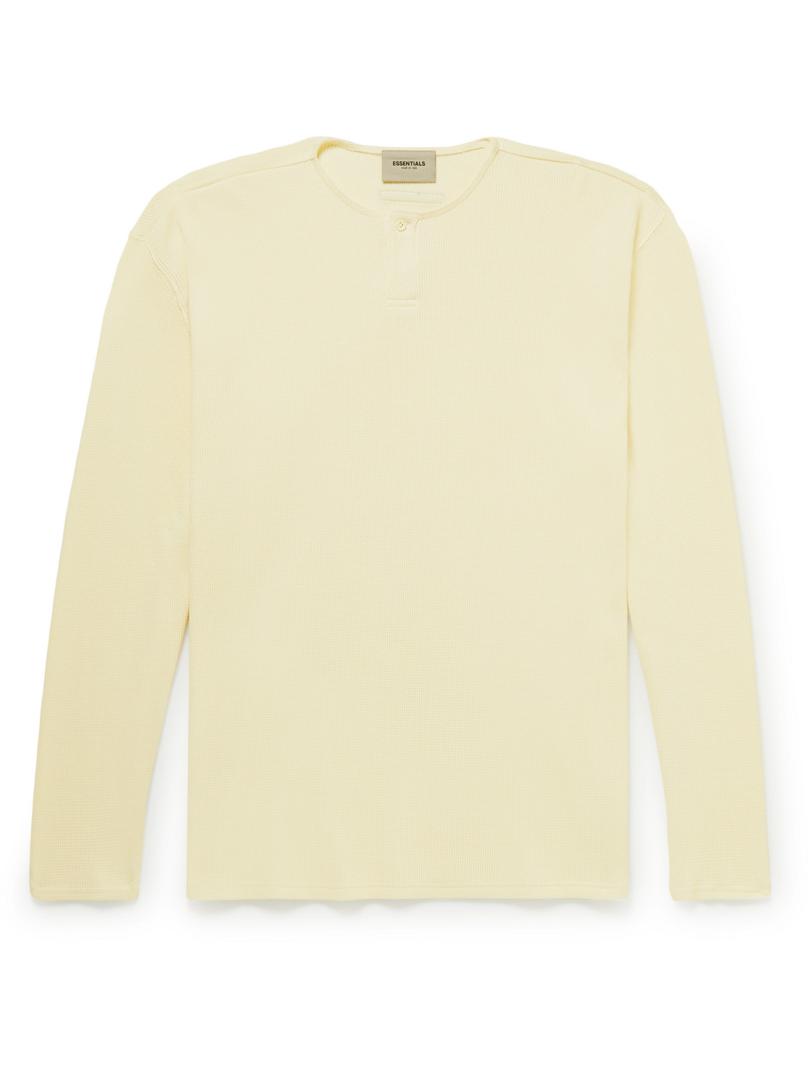 Essentials Logo-appliquéd Waffle-knit Cotton-jersey Henley T-shirt In ...