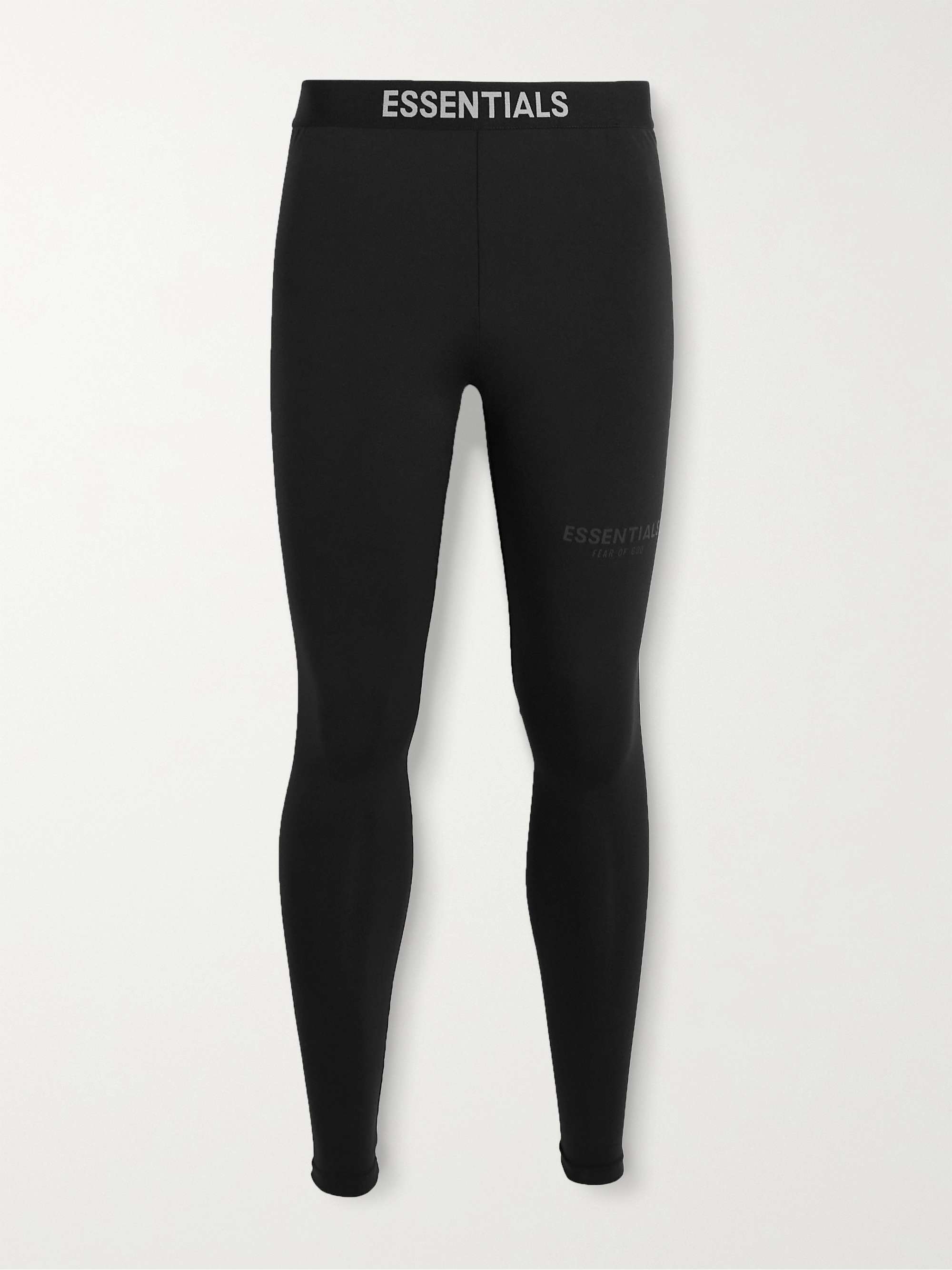 피어오브갓 에센셜 스웻팬츠 ESSENTIALS Logo-Print Stretch-Jersey Sweatpants,Black