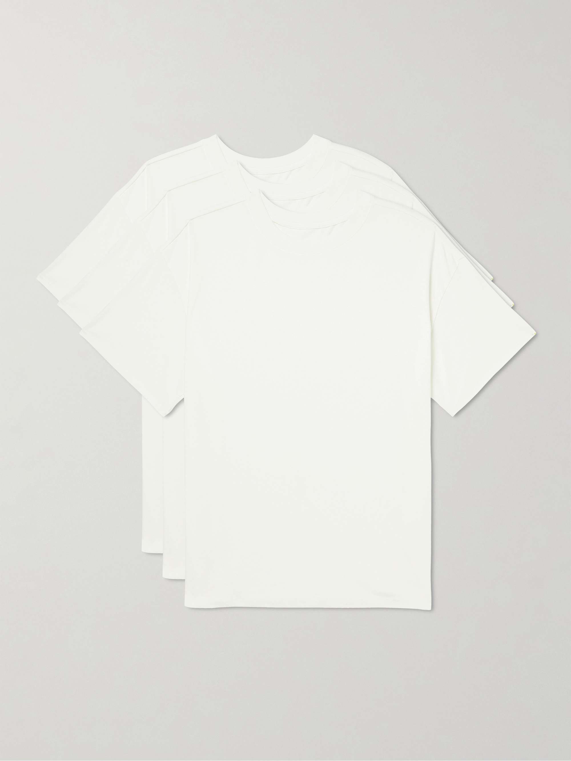 피어오브갓 에센셜 티셔츠 FEAR OF GOD ESSENTIALS Three-Pack Cotton-Blend Jersey T-Shirts,White