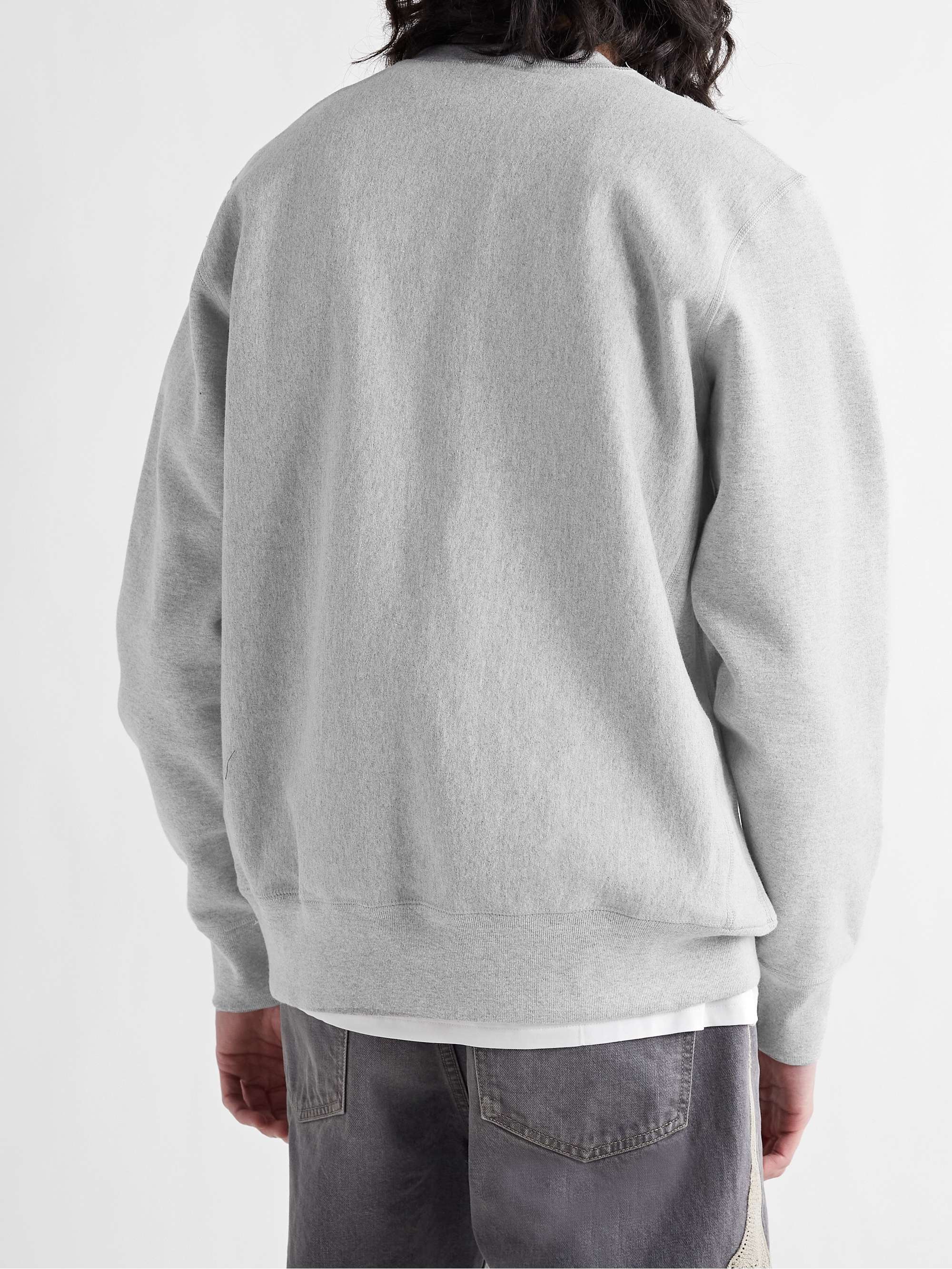BETTER GIFT SHOP Appliquéd Mélange Fleece-Back Cotton-Jersey Sweatshirt