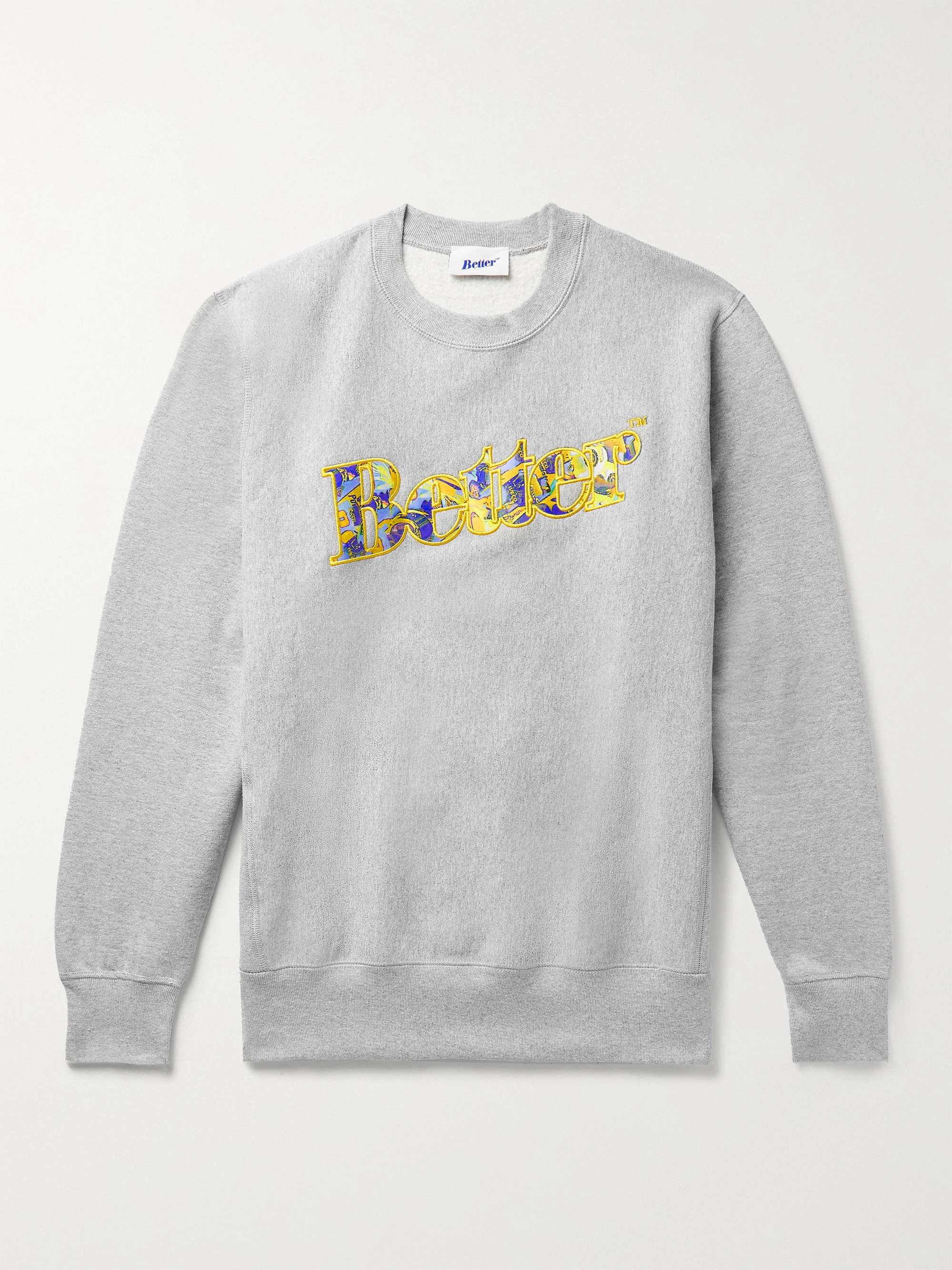 BETTER GIFT SHOP Appliquéd Mélange Fleece-Back Cotton-Jersey Sweatshirt