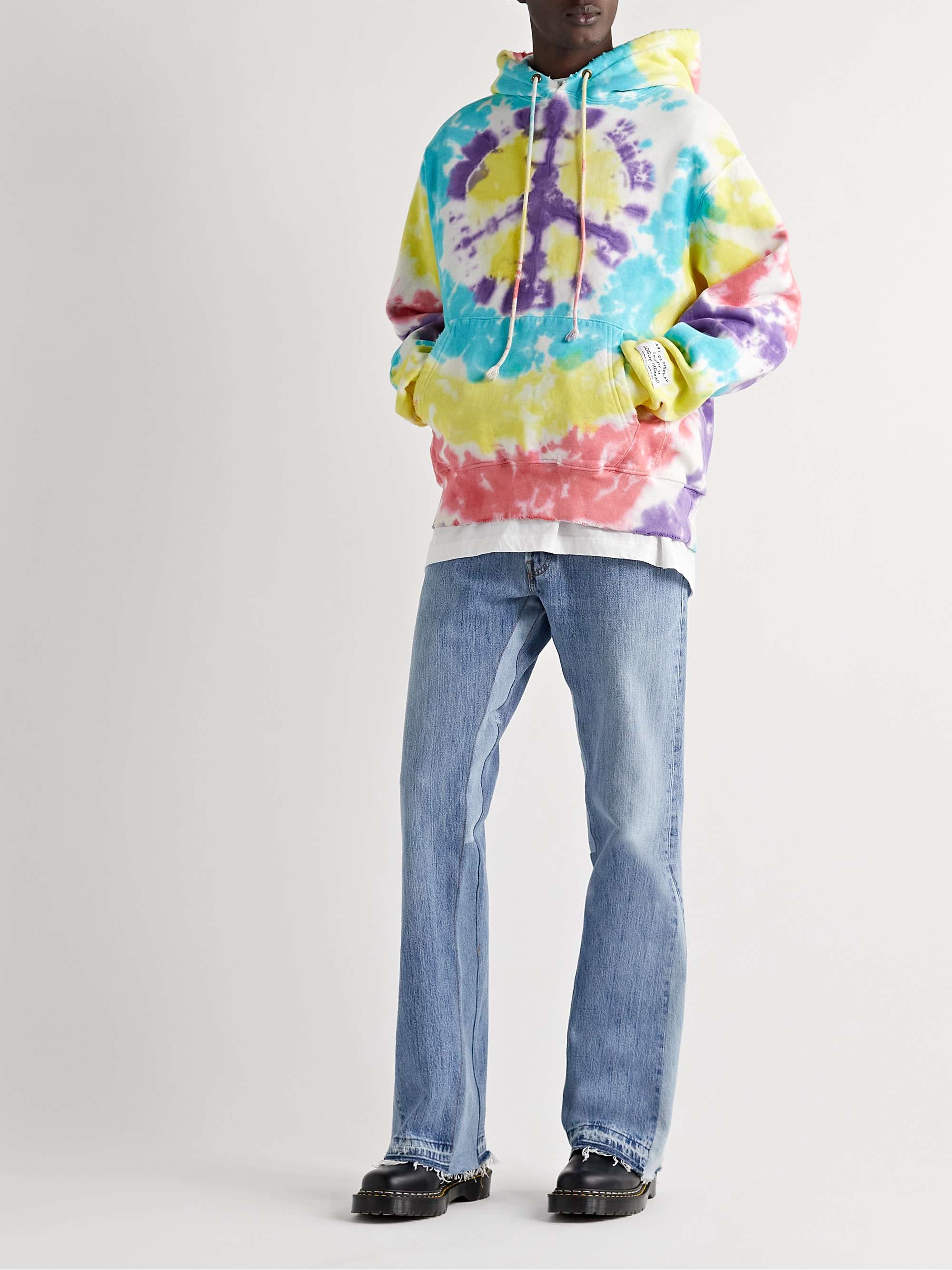 GALLERY DEPT. Distressed Tie-Dyed Cotton-Jersey Hoodie