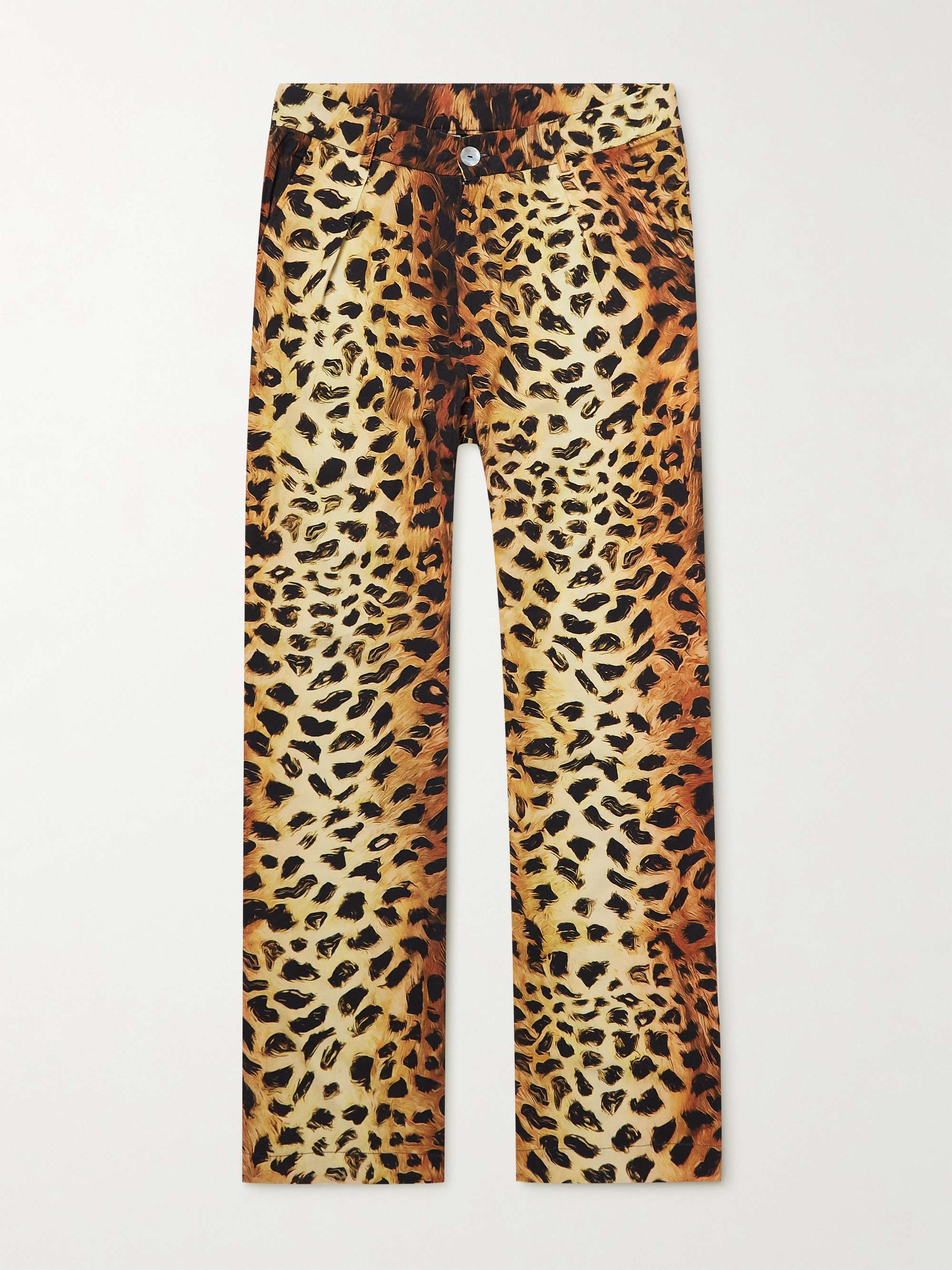 ENDLESS JOY Straight-Leg Leopard-Print TENCEL-Blend Trousers