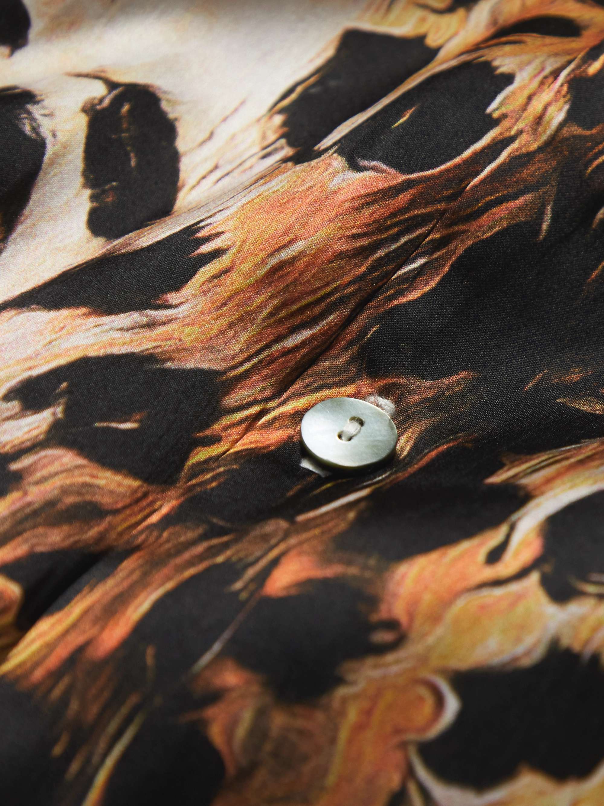 ENDLESS JOY Convertible-Collar Leopard-Print Silk-Satin Shirt