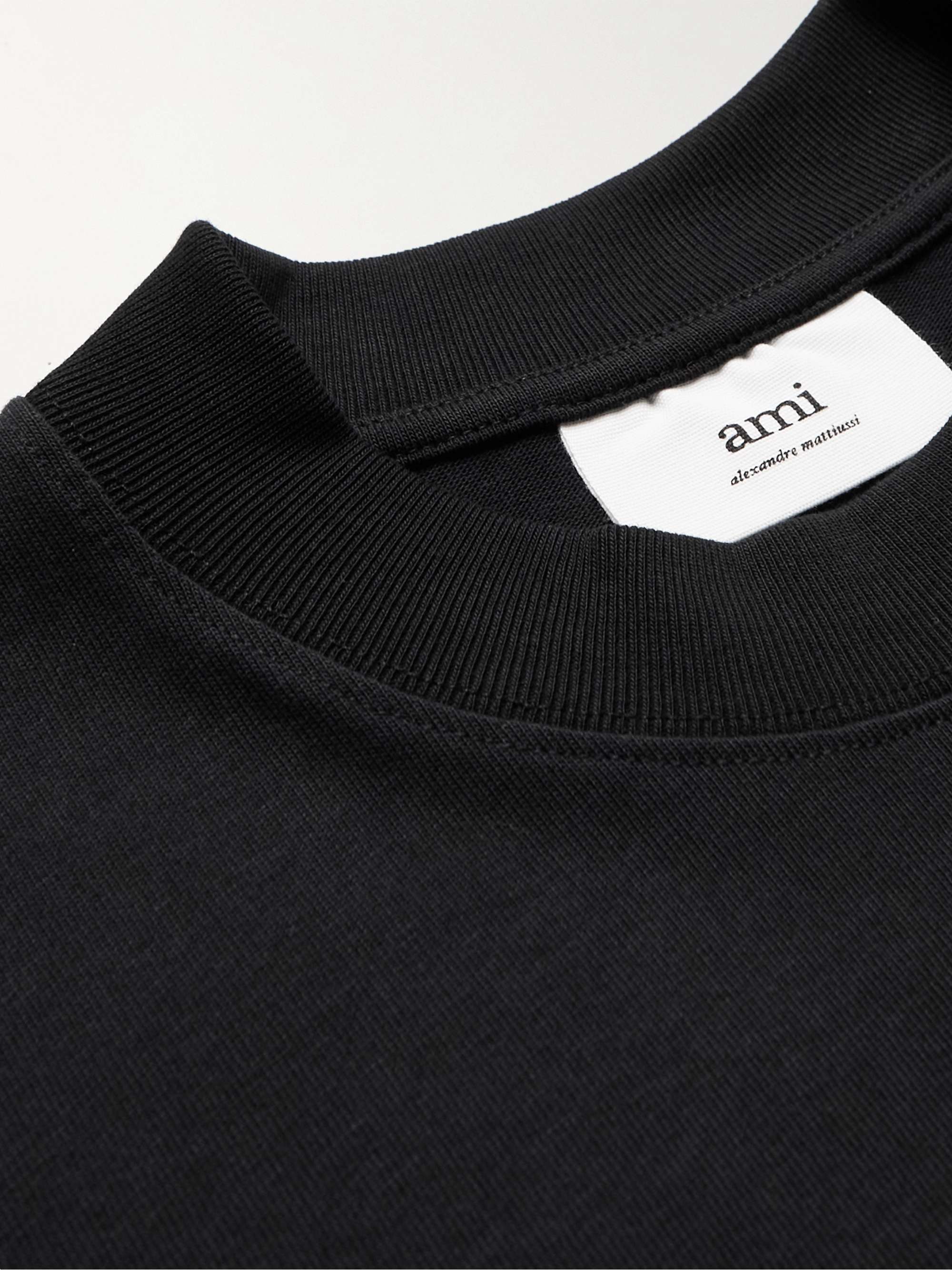 AMI PARIS Logo-Print Organic Cotton-Jersey T-Shirt