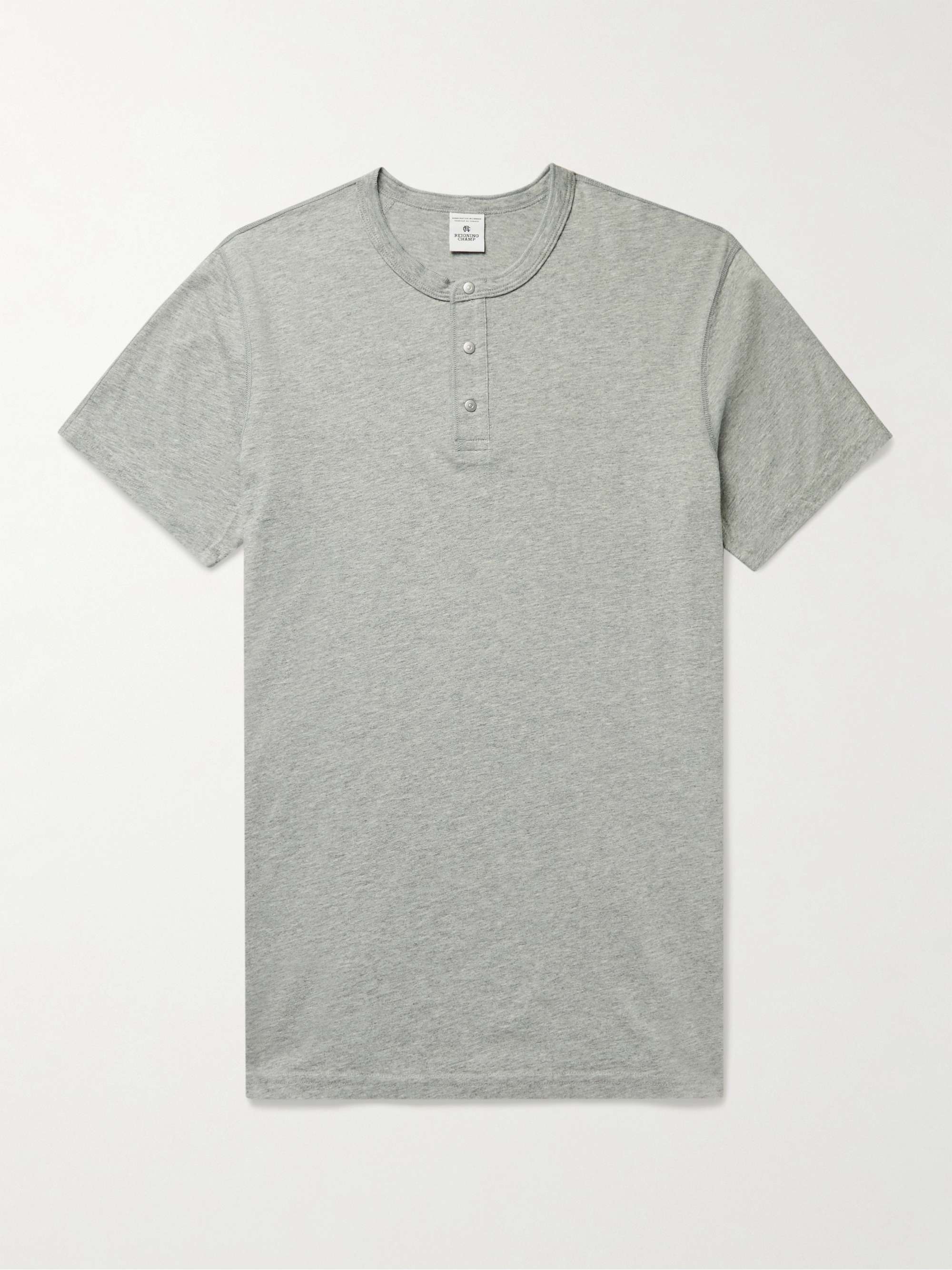 REIGNING CHAMP Cotton-Jersey Henley T-Shirt