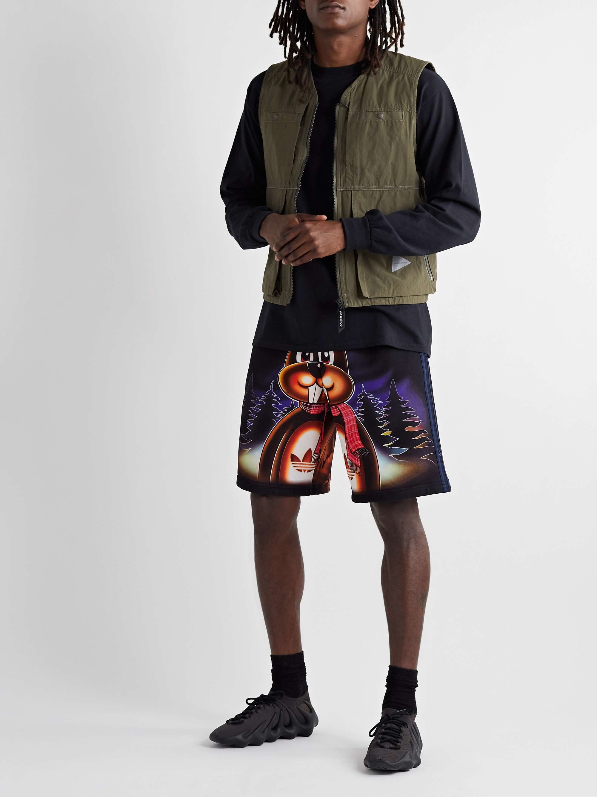 ADIDAS CONSORTIUM + Kerwin Frost Printed Cotton-Jersey Shorts