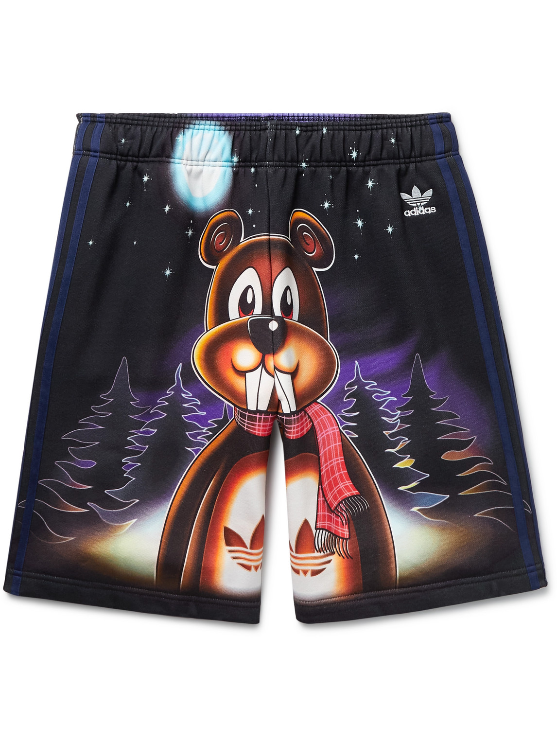 Adidas Consortium Kerwin Frost Printed Cotton-jersey Shorts In Black