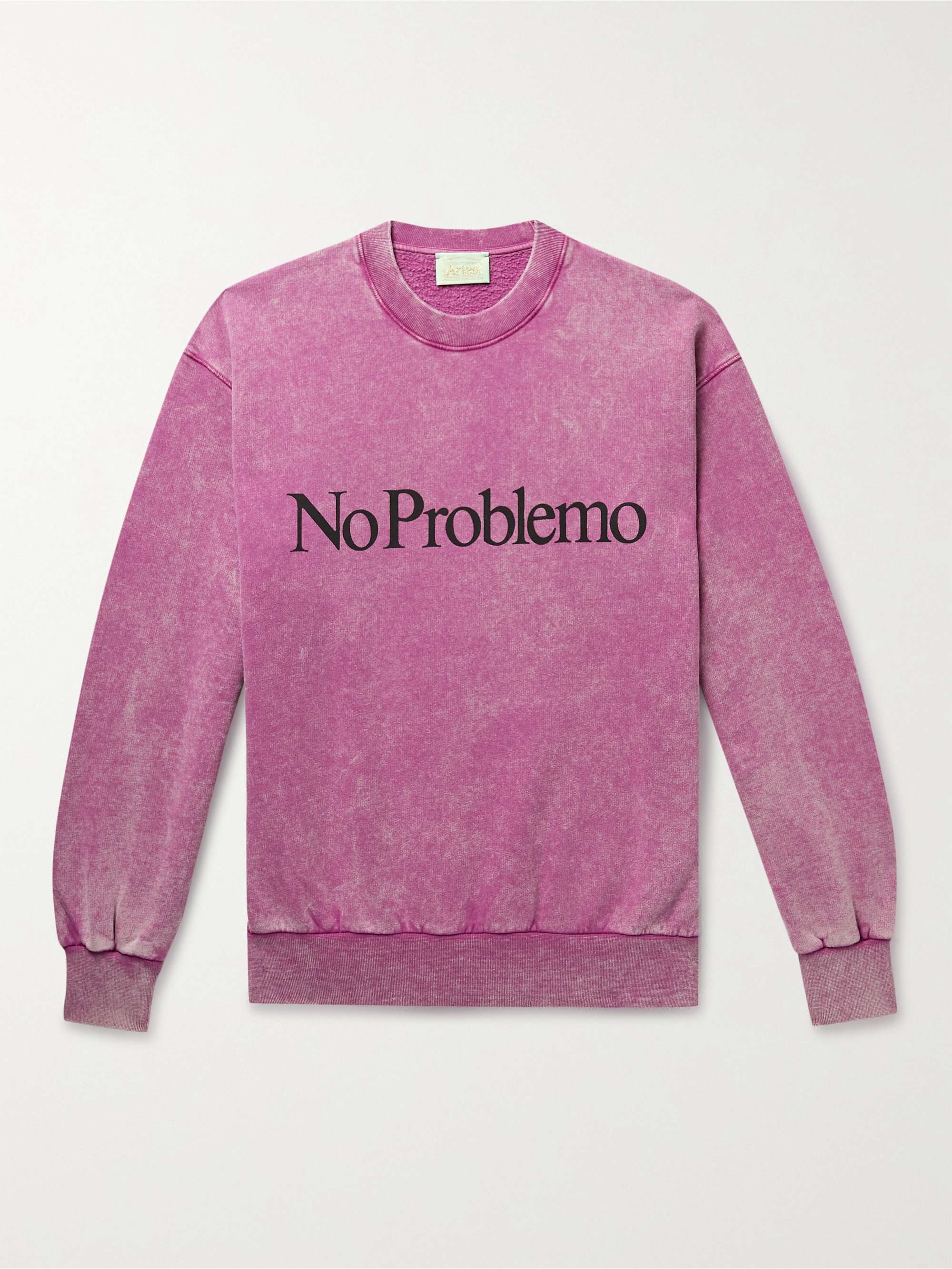 ARIES No Problemo Acid-Washed Cotton-Jersey Sweatshirt