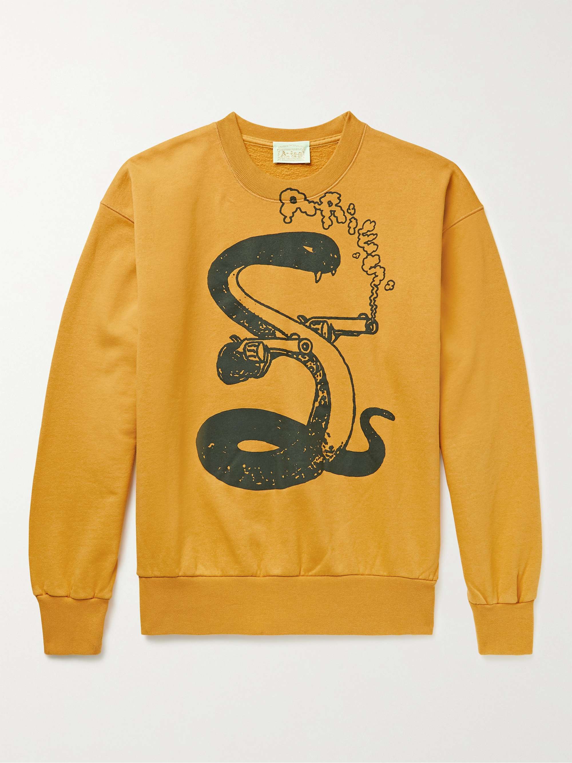ARIES Killa Snake Printed Cotton-Jersey Sweatshirt