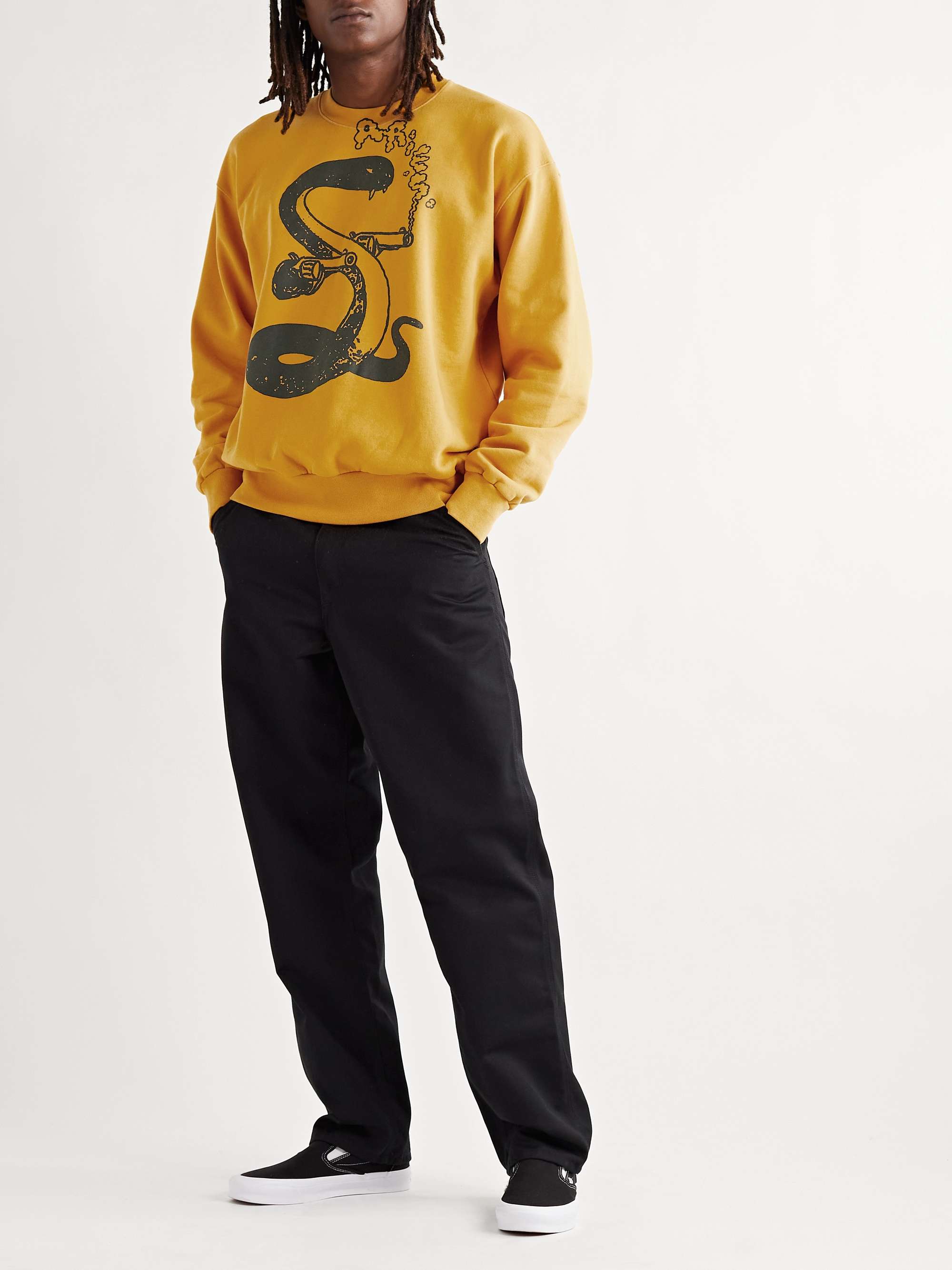 ARIES Killa Snake Printed Cotton-Jersey Sweatshirt