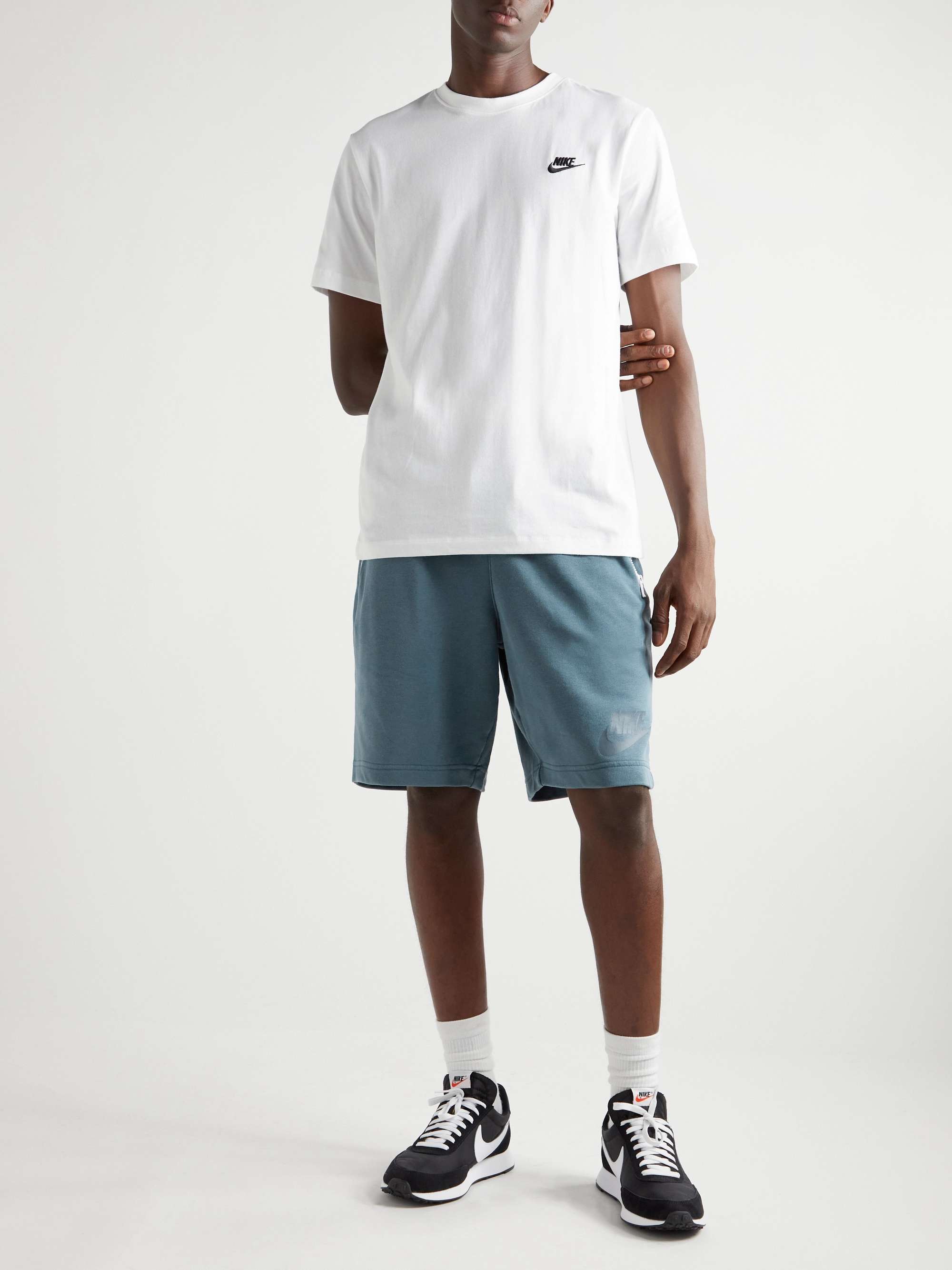 NIKE Sportswear Essentials Logo-Print Cotton-Blend Jersey Shorts