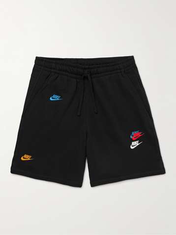NIKE Sportswear Logo-Embroidered Cotton-Blend Jersey Drawstring Shorts