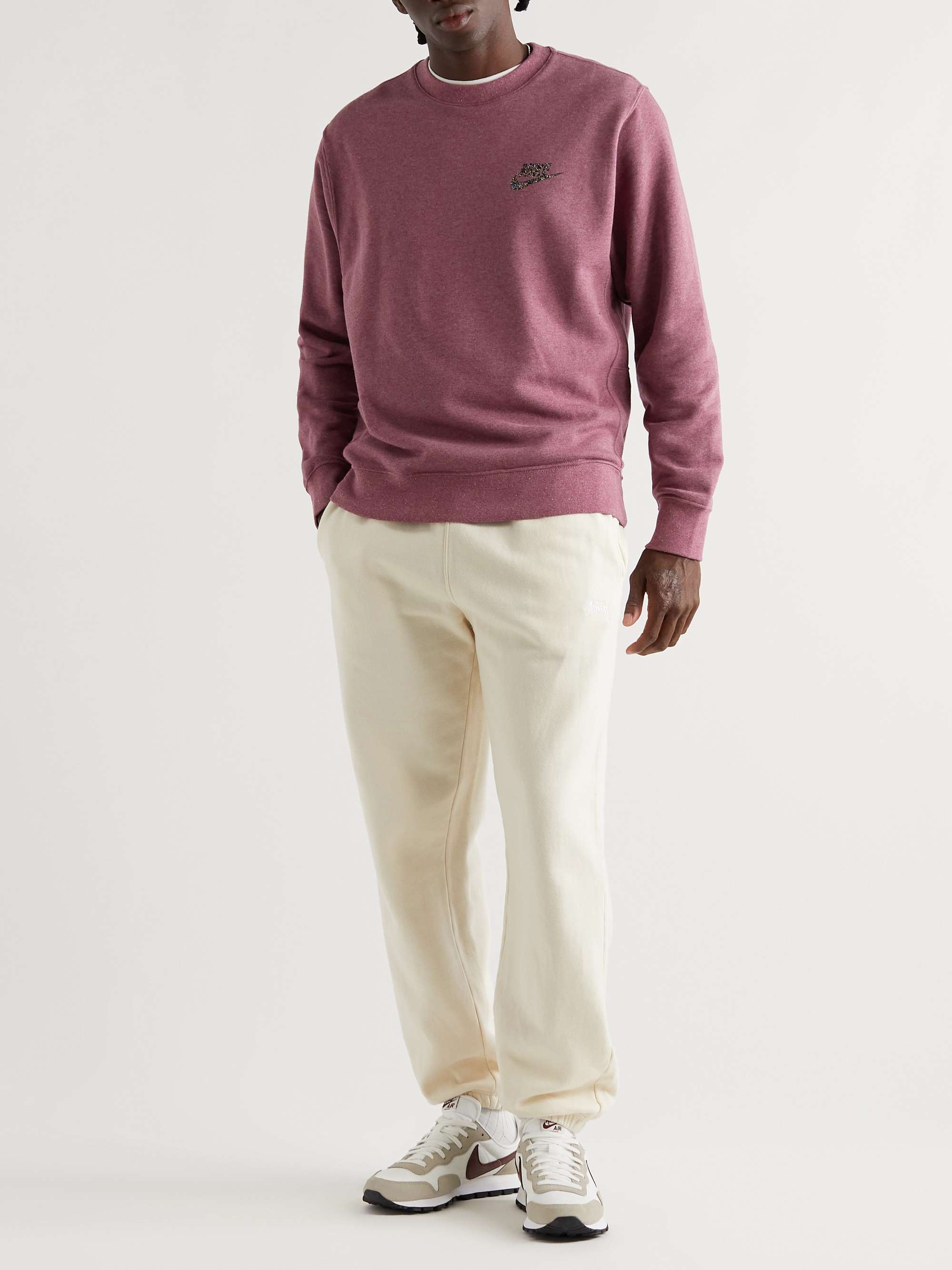 NIKE Sport Essentials+ Logo-Appliquéd Cotton-Blend Jersey Sweatshirt