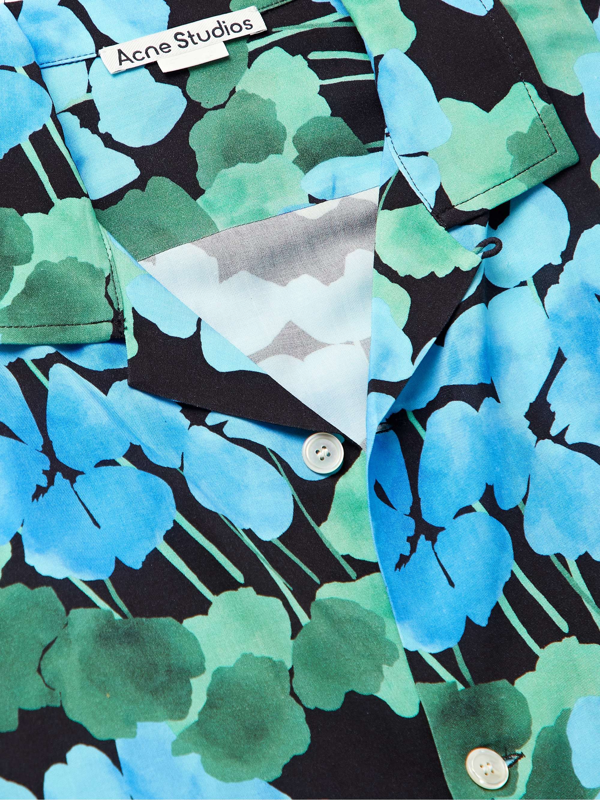 ACNE STUDIOS Oversized Camp-Collar Floral-Print Woven Shirt