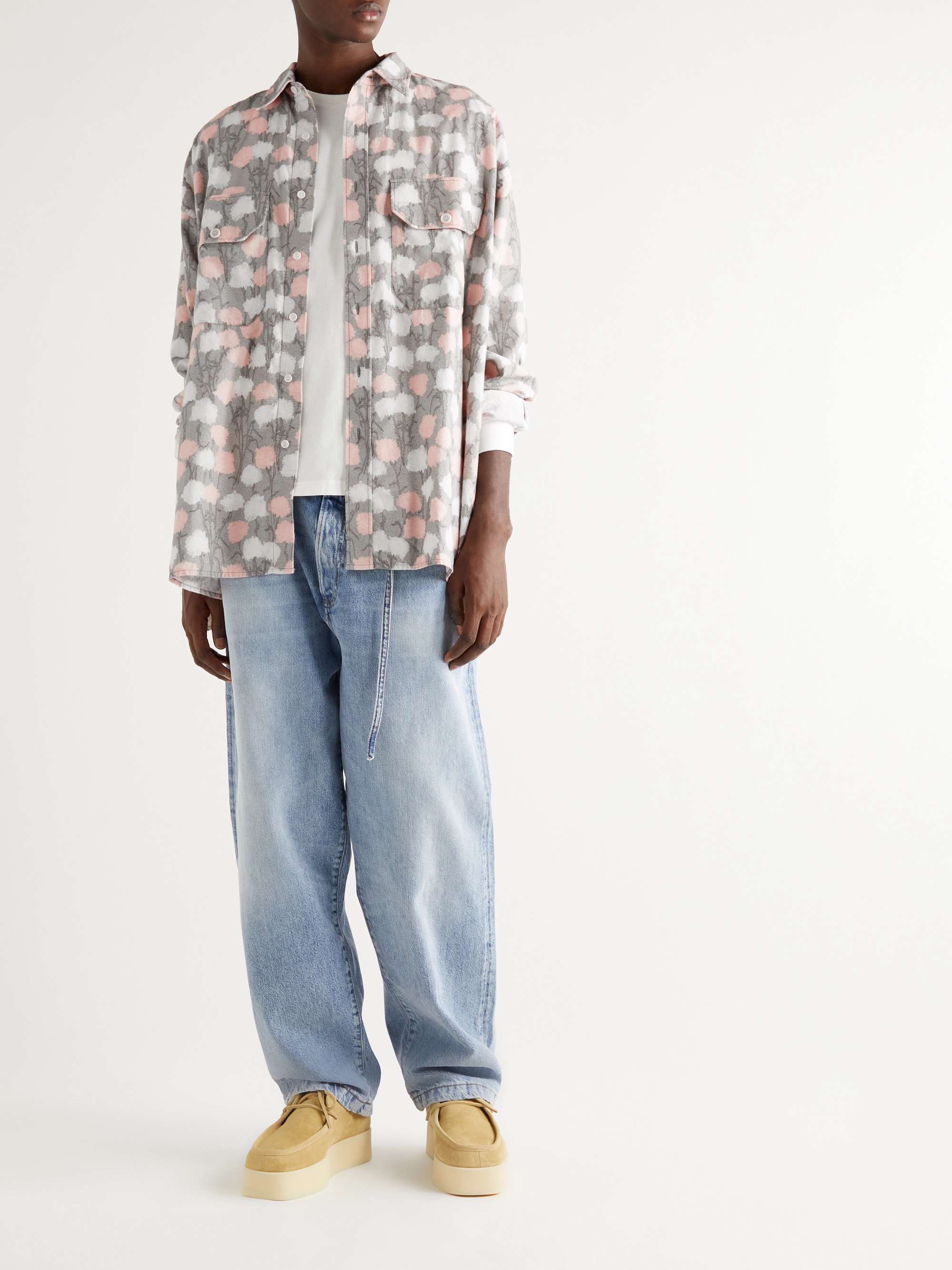 ACNE STUDIOS Oversized Printed Cotton-Flannel Shirt
