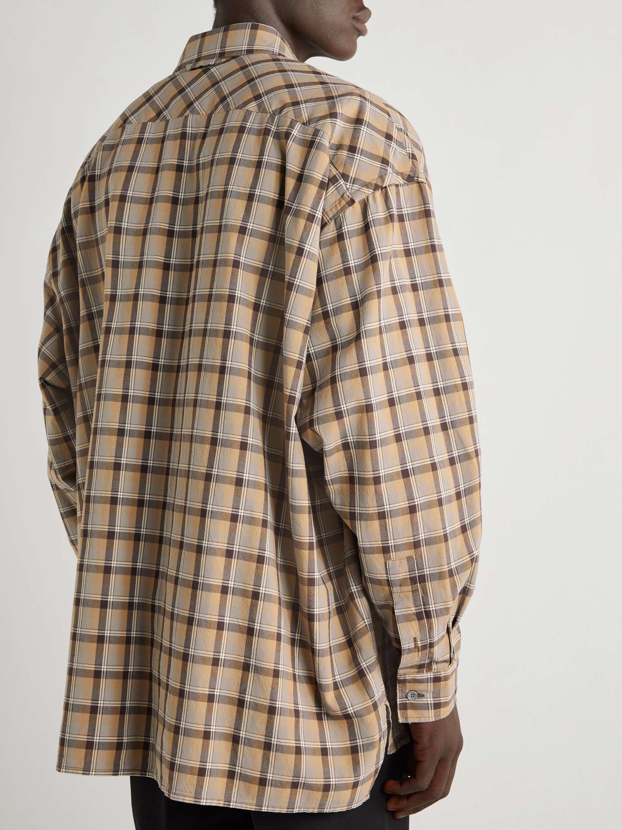 ACNE STUDIOS Oversized Logo-Embroidered Checked Cotton Shirt
