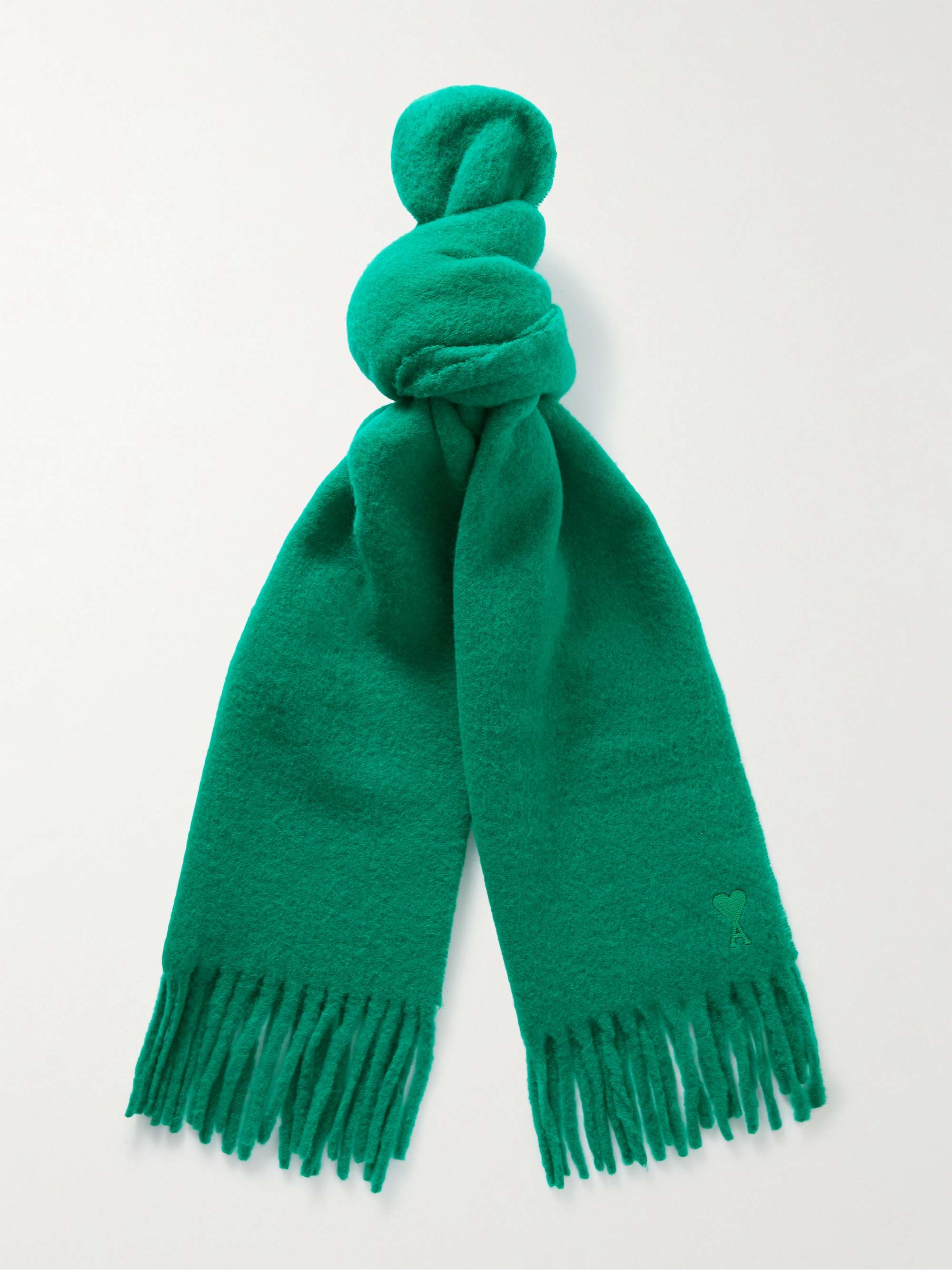 Green fuzzy scarf