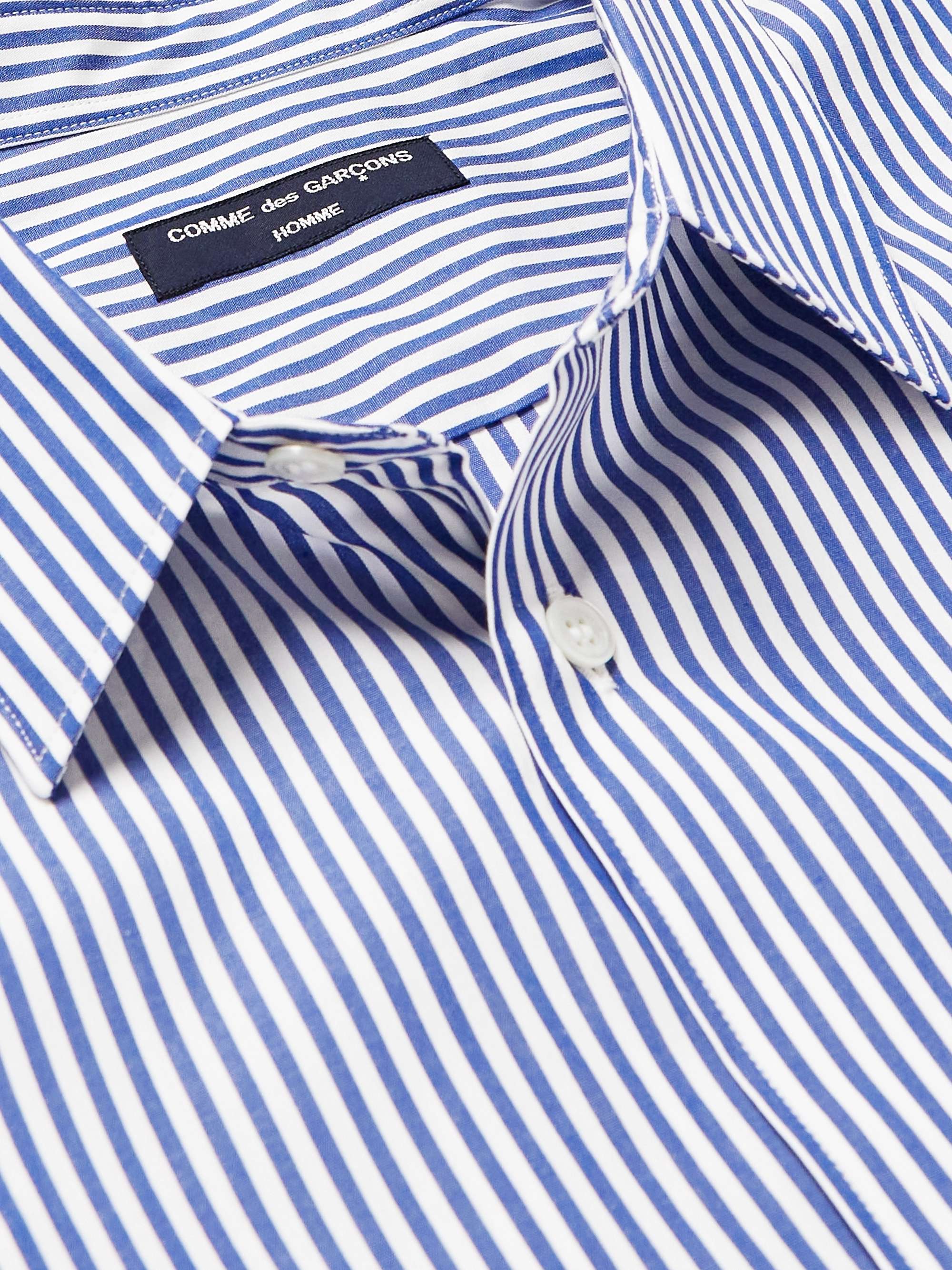 COMME DES GARÇONS HOMME Logo-Appliquéd Striped Cotton Shirt