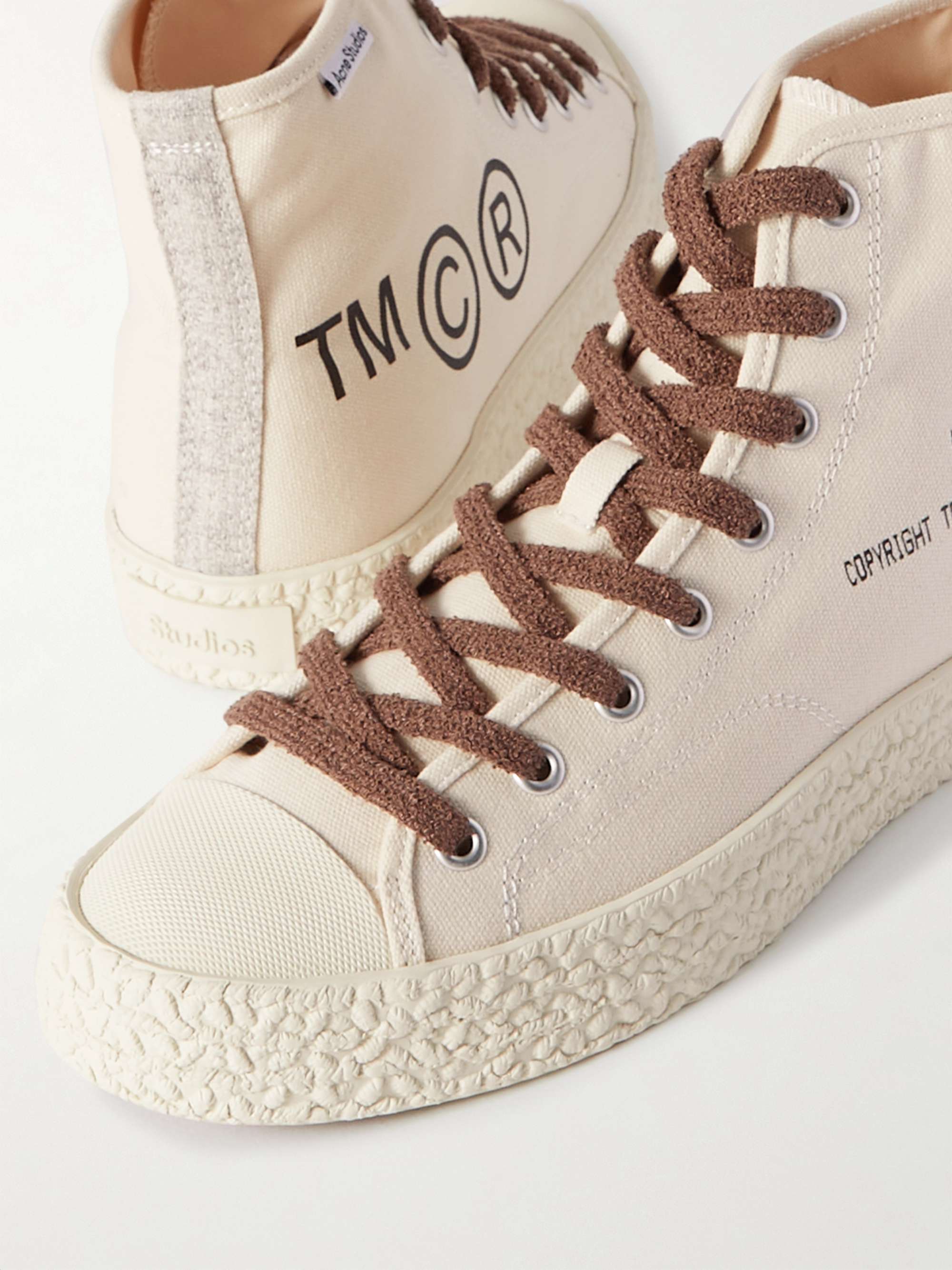 ACNE STUDIOS Printed Cotton-Canvas High-Top Sneakers