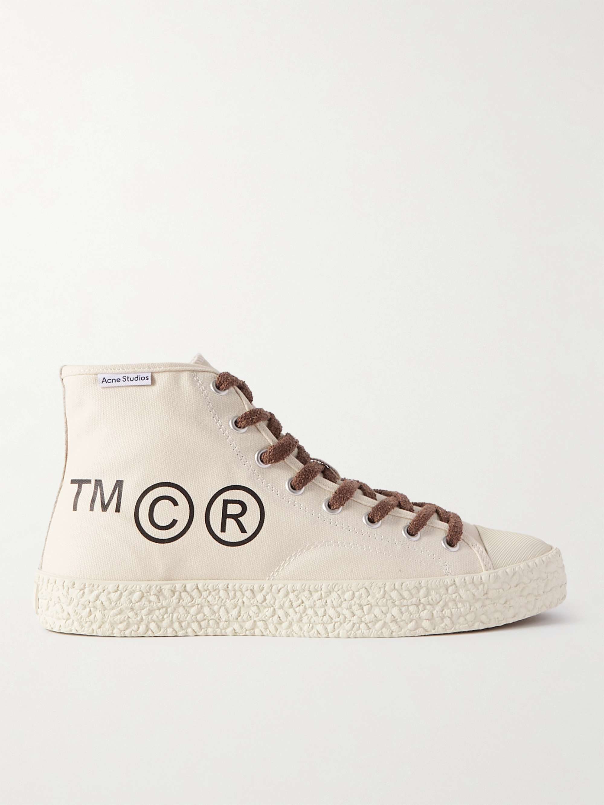 ACNE STUDIOS Printed Cotton-Canvas High-Top Sneakers