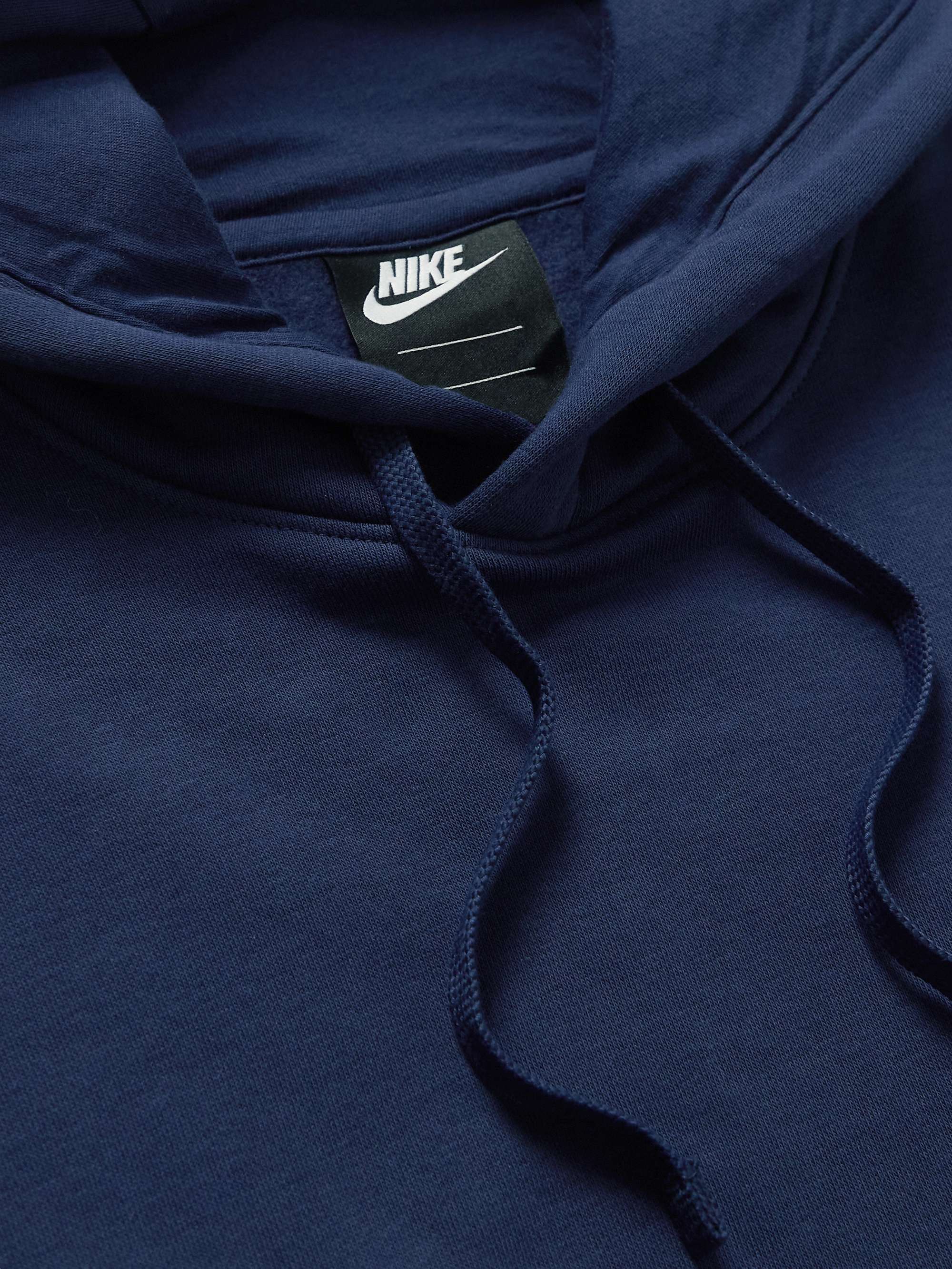 NIKE Club Logo-Embroidered Cotton-Blend Jersey Hoodie
