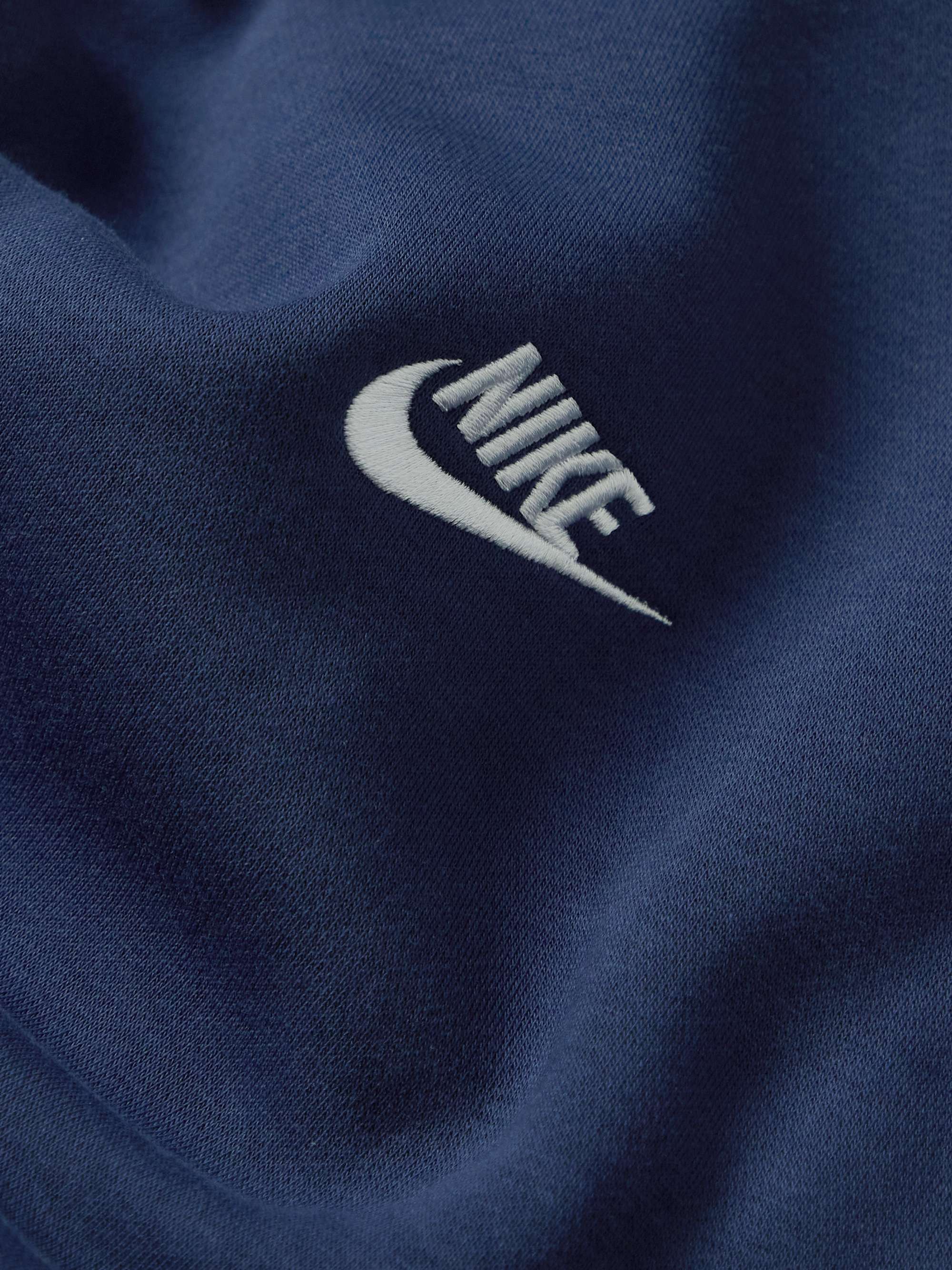 NIKE Club Logo-Embroidered Cotton-Blend Jersey Hoodie